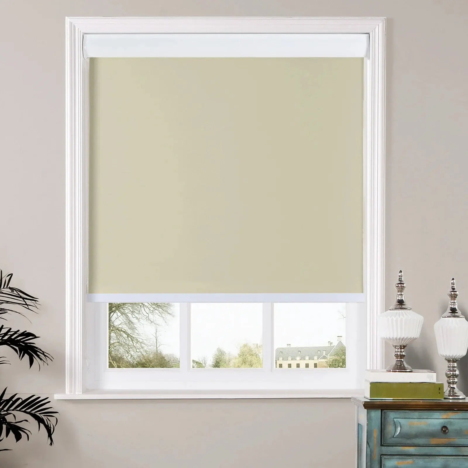 Harlen Blackout Waterproof Roller Shades with Loop Control & Cassette Header - Perfect for Bedrooms, Living Rooms & Home Offices