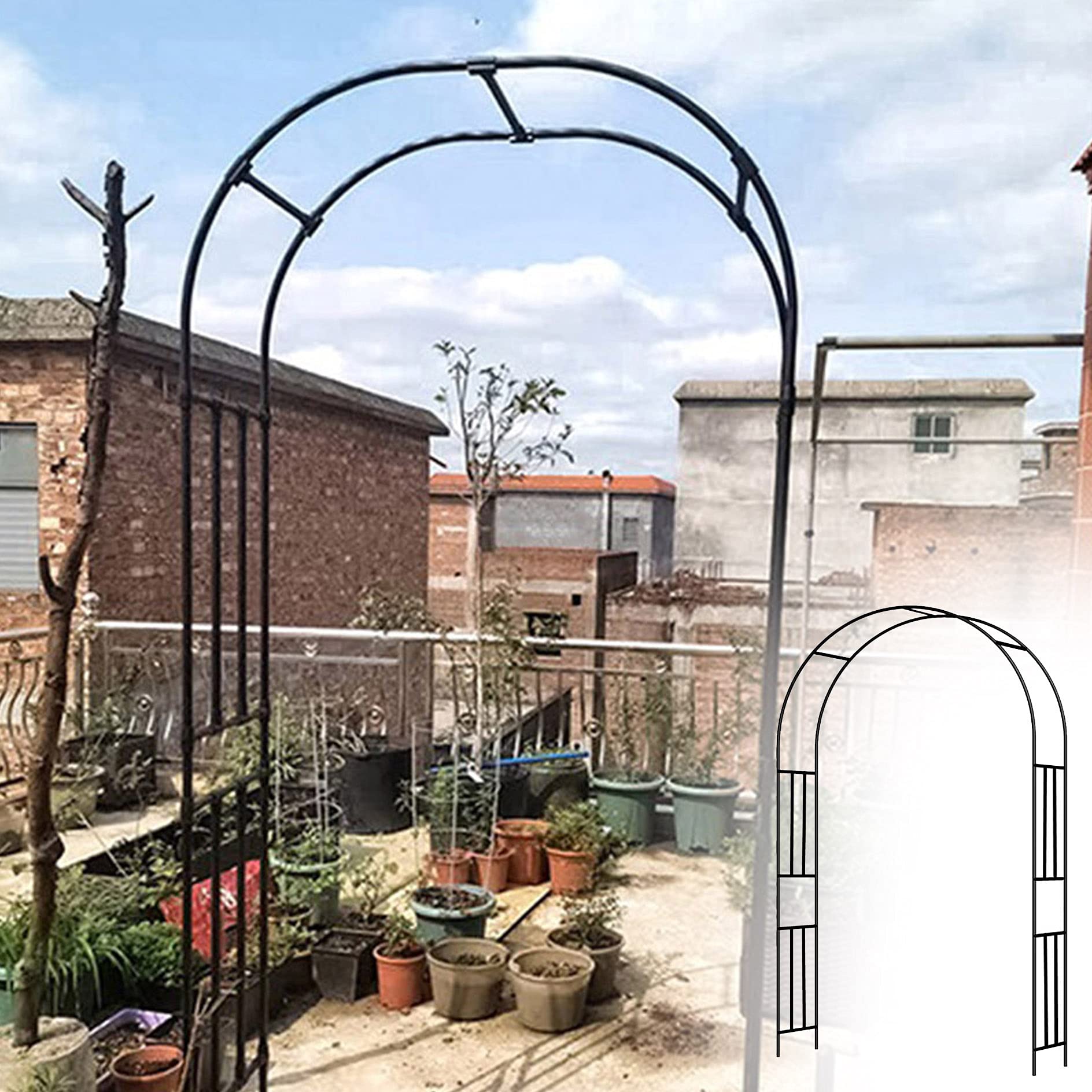 Metal Garden Arch Pergola Arbor - Sturdy Support Frame for Climbing Plants, Vines & Flowers | Perfect for Weddings, Outdoor & Indoor Decor | Ideal for Backyard, Patio, and Garden Landscaping