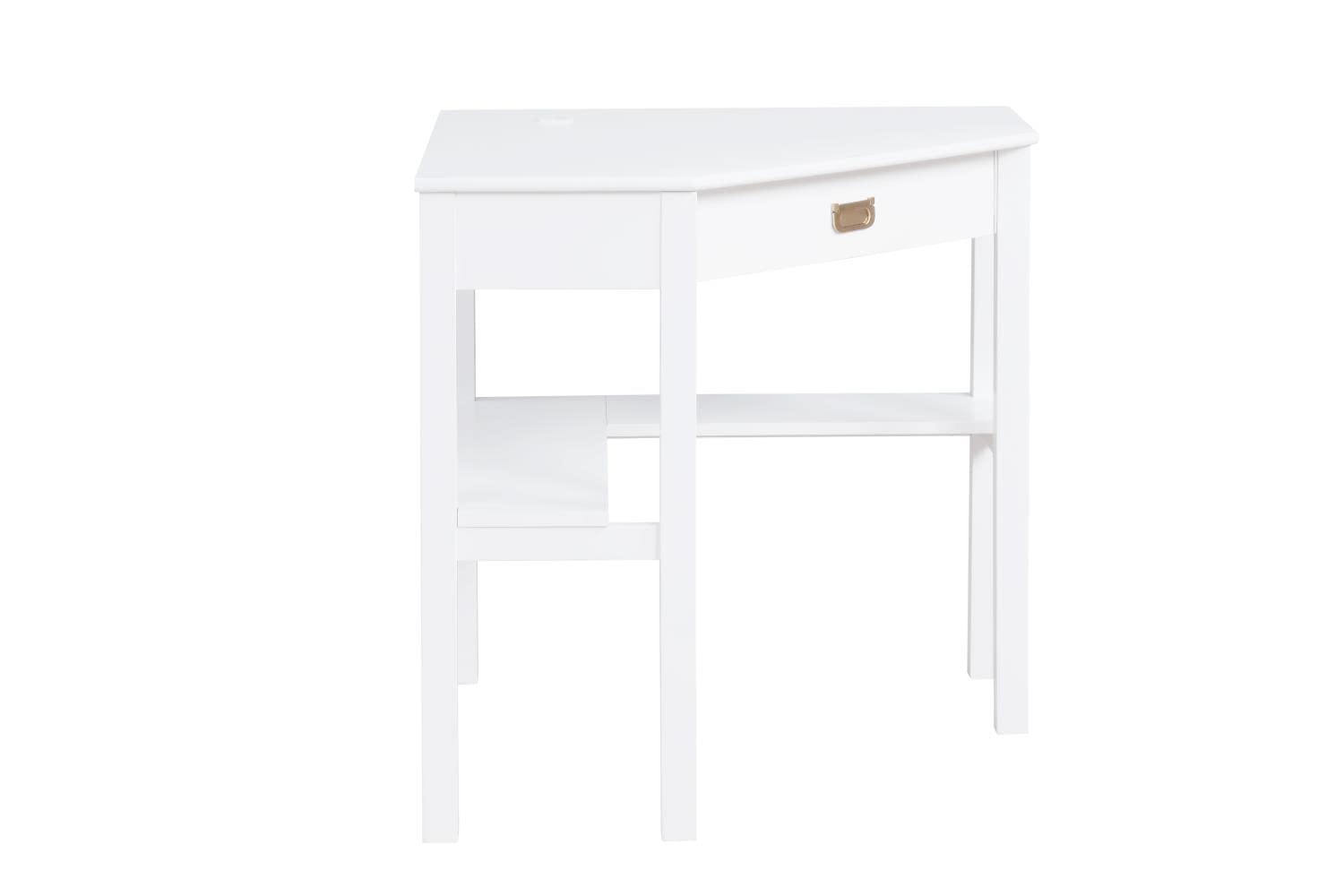 Linon White Corner Desk - Compact Home Office & Study Space