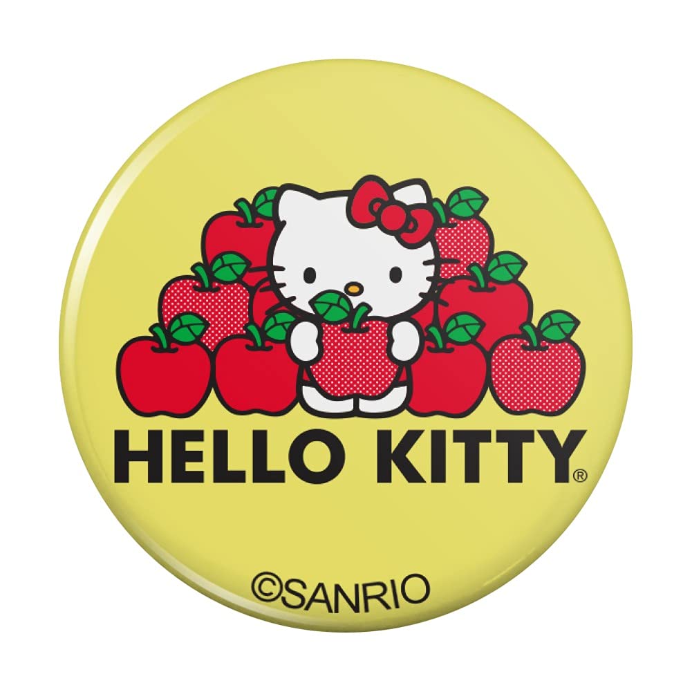 Hello Kitty Apple Pie Pinback Button Pin - Cute Collectible Badge for Backpacks, Jackets & DIY Crafts - Perfect for Kawaii Fashion & Gift Giving