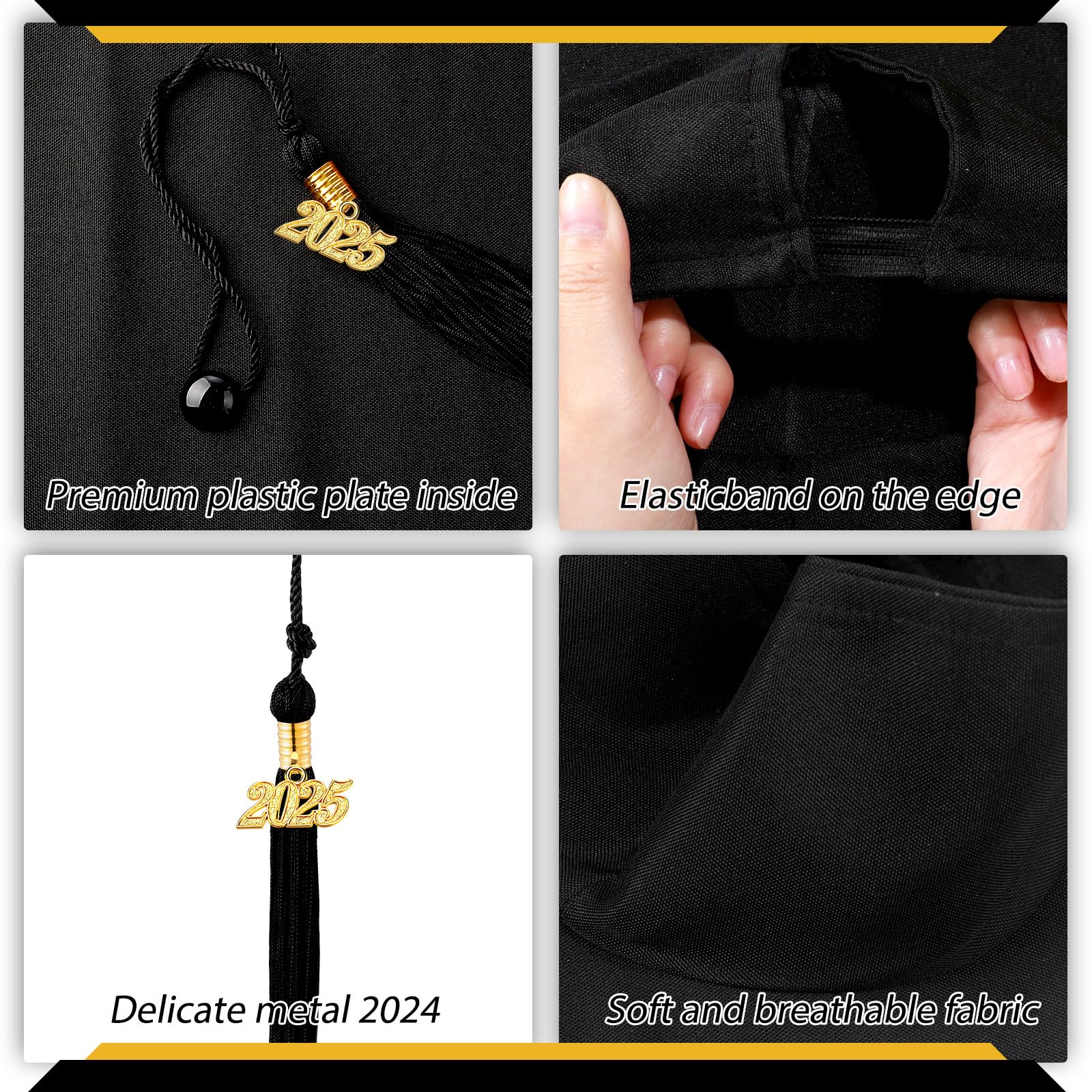 Berlune 2025 Preschool Graduation Caps Bulk Pack - 24pcs Kindergarten Graduation Hats for Kids with Metal 2025 Tassel - Perfect for Preschool & Kindergarten Graduation Ceremonies, Photo Shoots & End-of-Year Celebrations