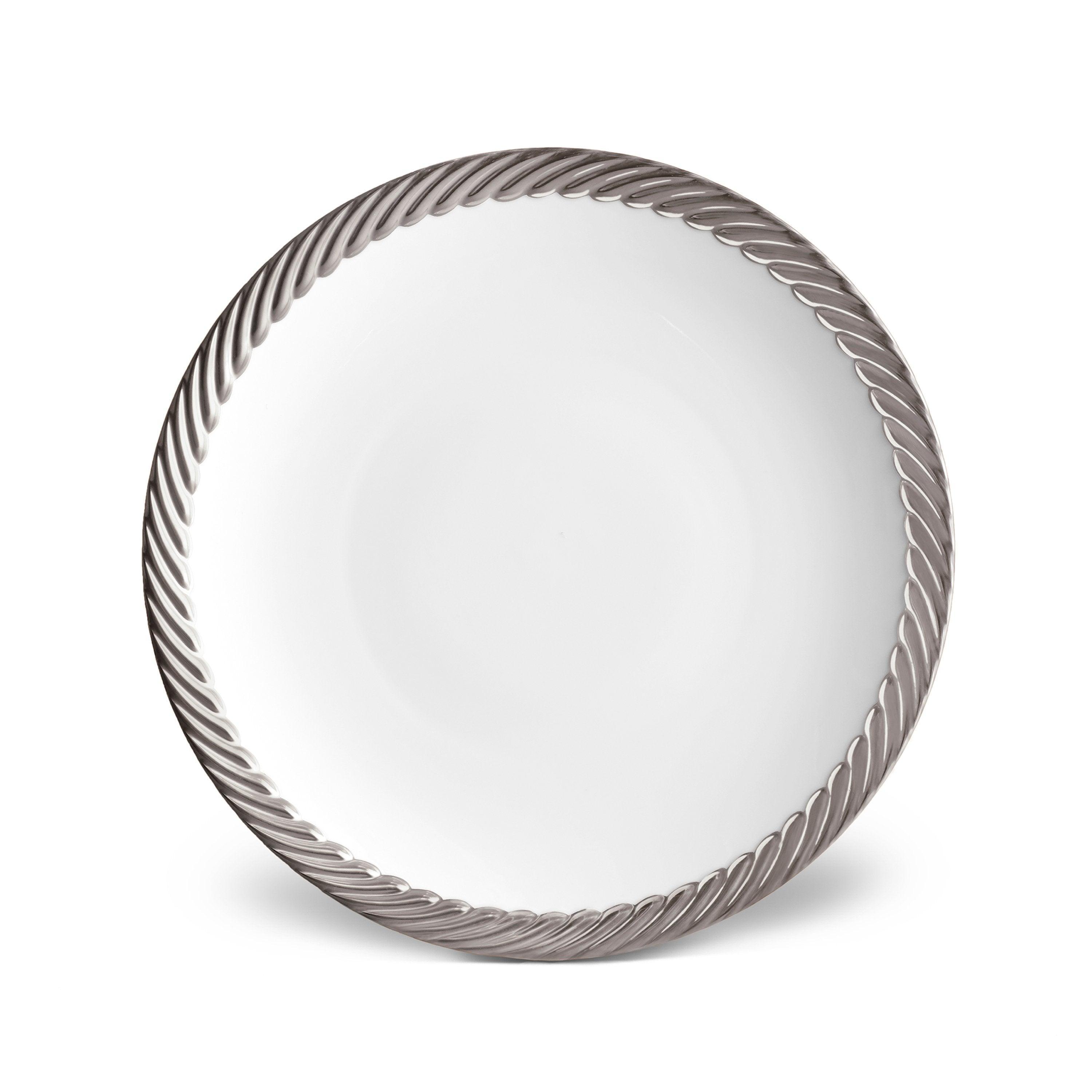 Elegant Corde Dinner Plates - Set of 4 Premium Porcelain Plates for Formal Dining, Everyday Meals & Entertaining - Microwave & Dishwasher Safe Dinnerware