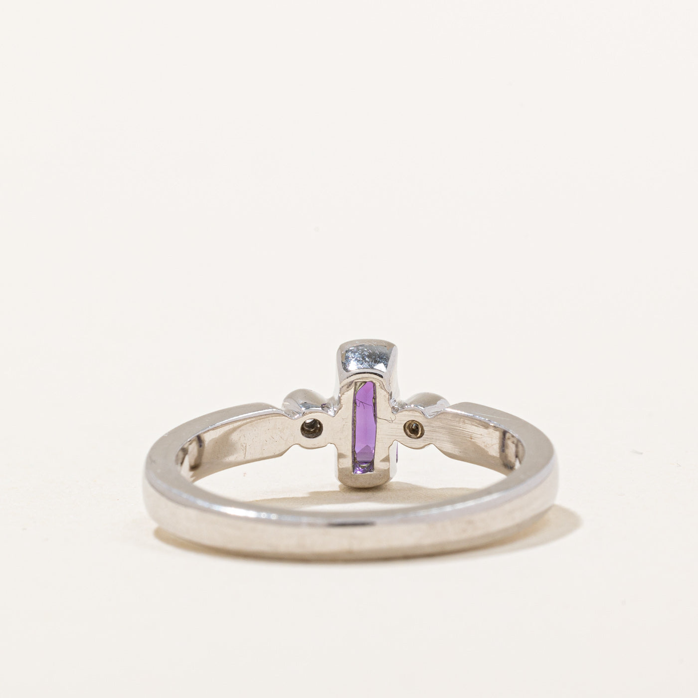 Amethyst and Diamond Ring - 0.25ct Amethyst with 0.04ctw Diamond Accents - Size 6.25 - Elegant Purple Gemstone Jewelry for Women - Perfect for Engagement, Anniversary & Special Occasions