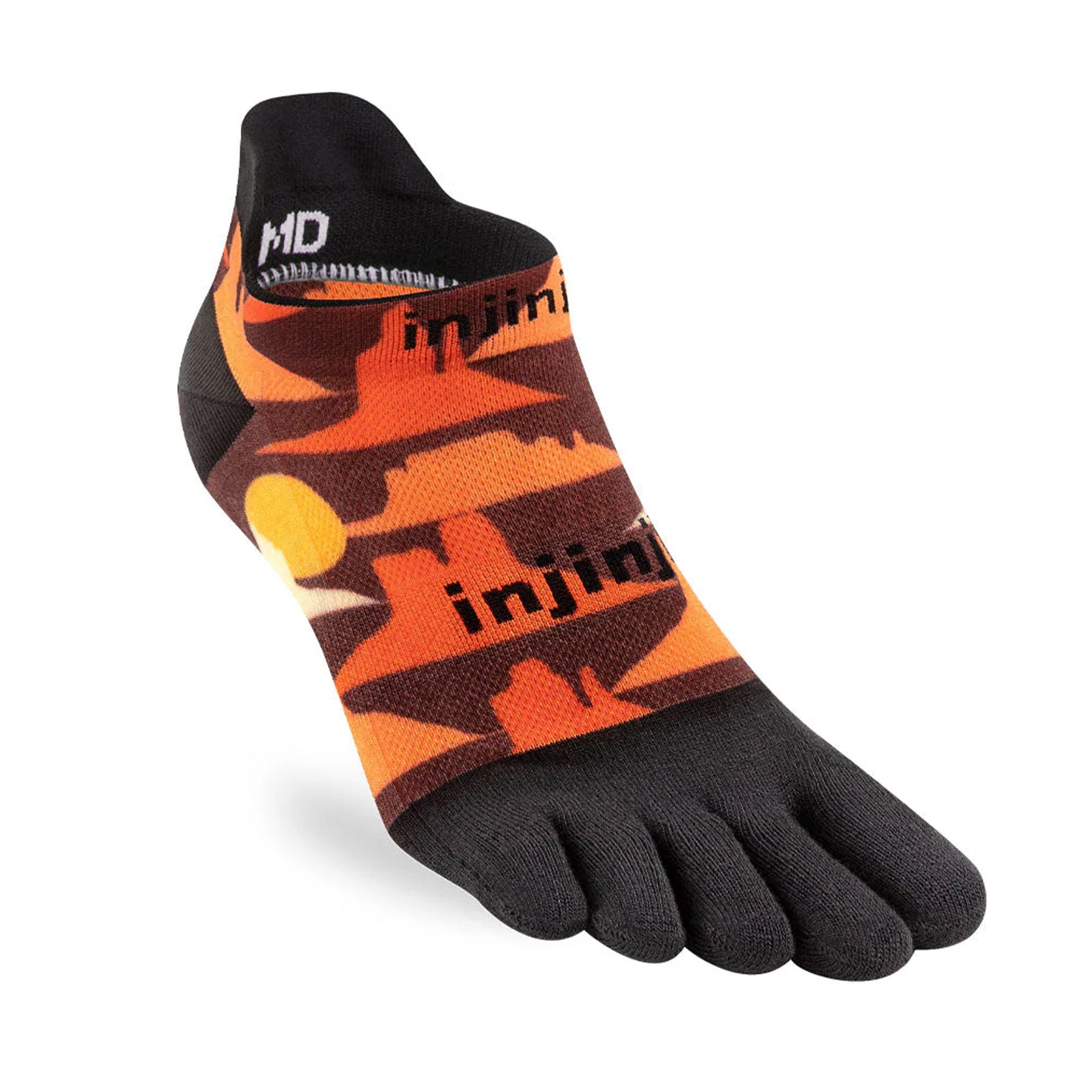 **Injinji Men's No-Show Running Socks – Artist-Designed Toe Socks for Comfort & Performance – Ideal for Running, Hiking & Gym Workouts**