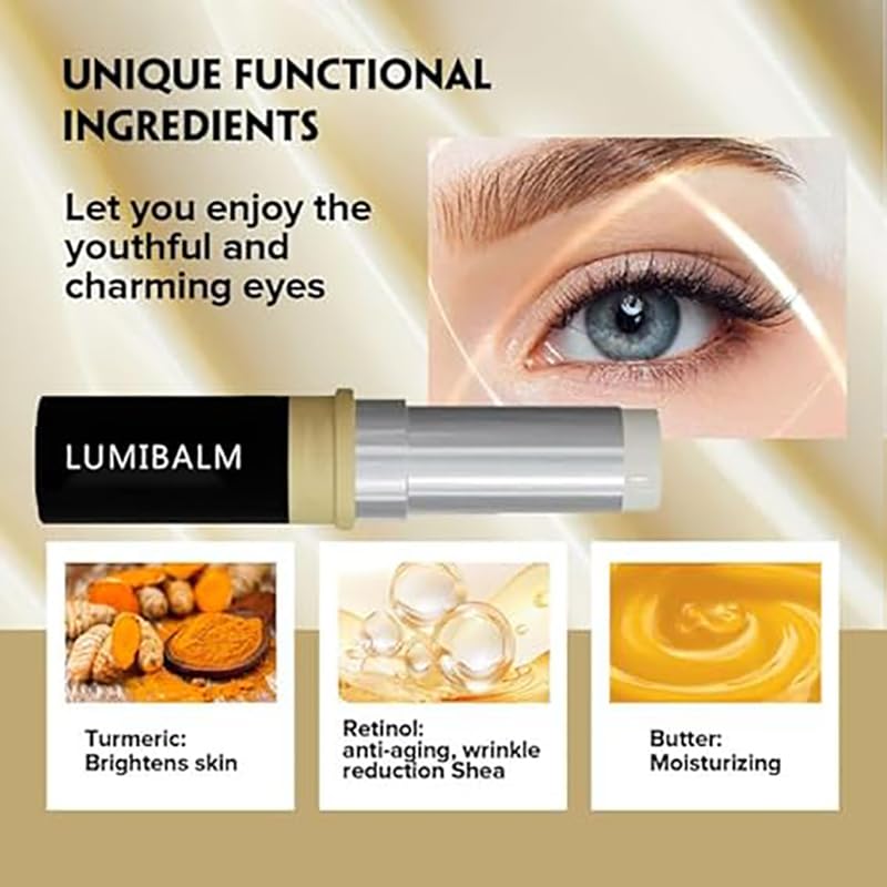 **Lumibalm Eye Cream for Under Eye Bags – Instant Dark Circle & Puffiness Reducer (4-Pack) – Brighten & Refresh Tired Eyes for Work, Travel & Late Nights**