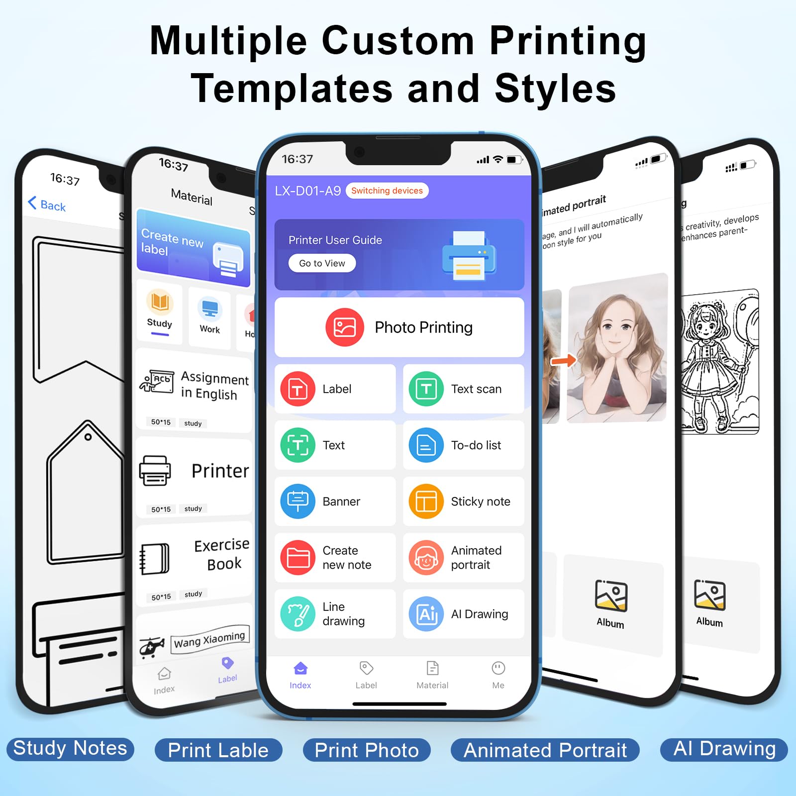 Thermal Label Maker Machine with Bluetooth - Portable Sticker Printer for Home, Kitchen, Office & School Organization | Perfect for Shipping Labels, Pantry Storage & File Organization (White)