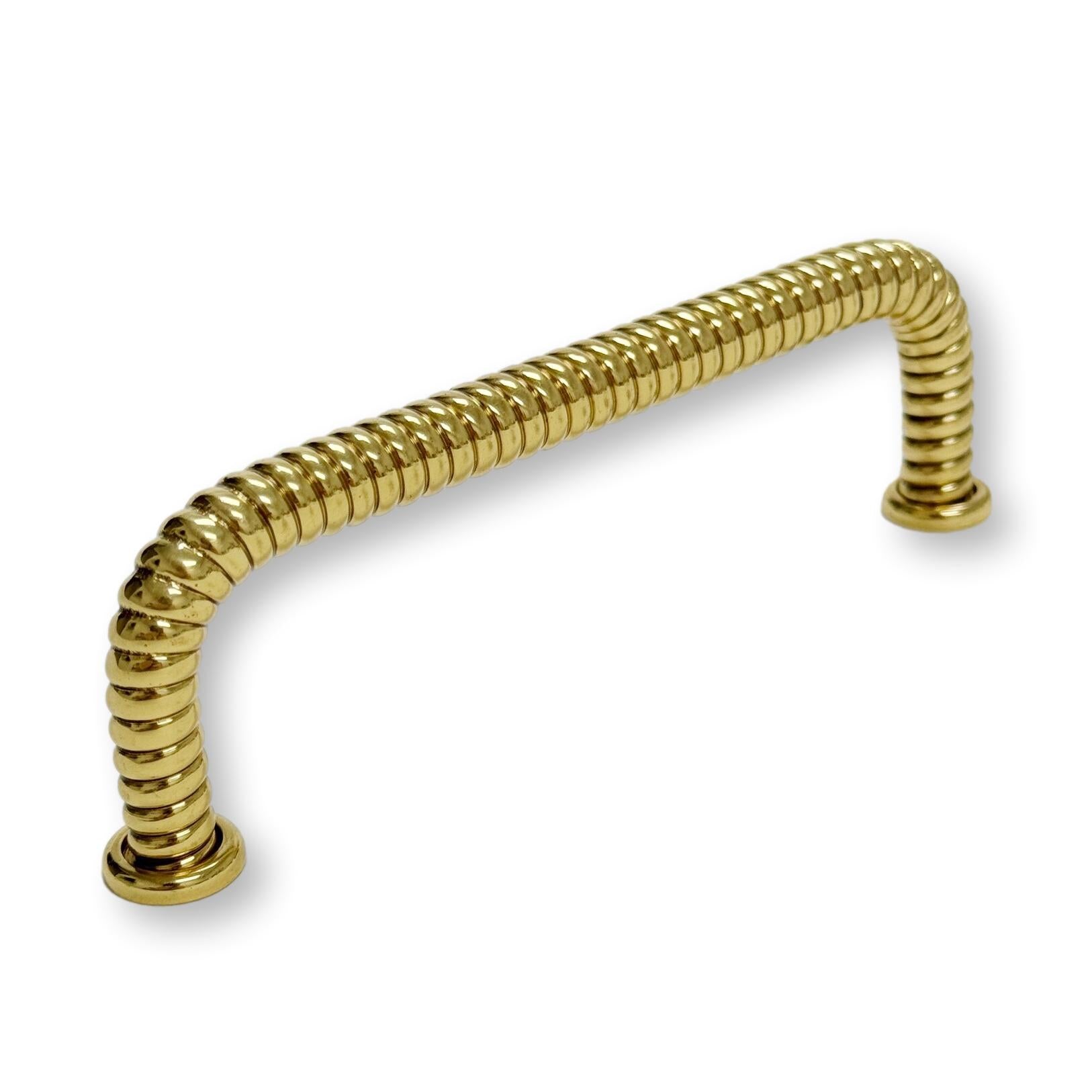 Vintage Polished Brass Rope Drawer Pulls - 5 Inch Cabinet Handles for Dresser, Kitchen Cabinets & Furniture Hardware (Set of 10) - Elegant Home Decor Upgrade for Bedroom, Bathroom & Office
