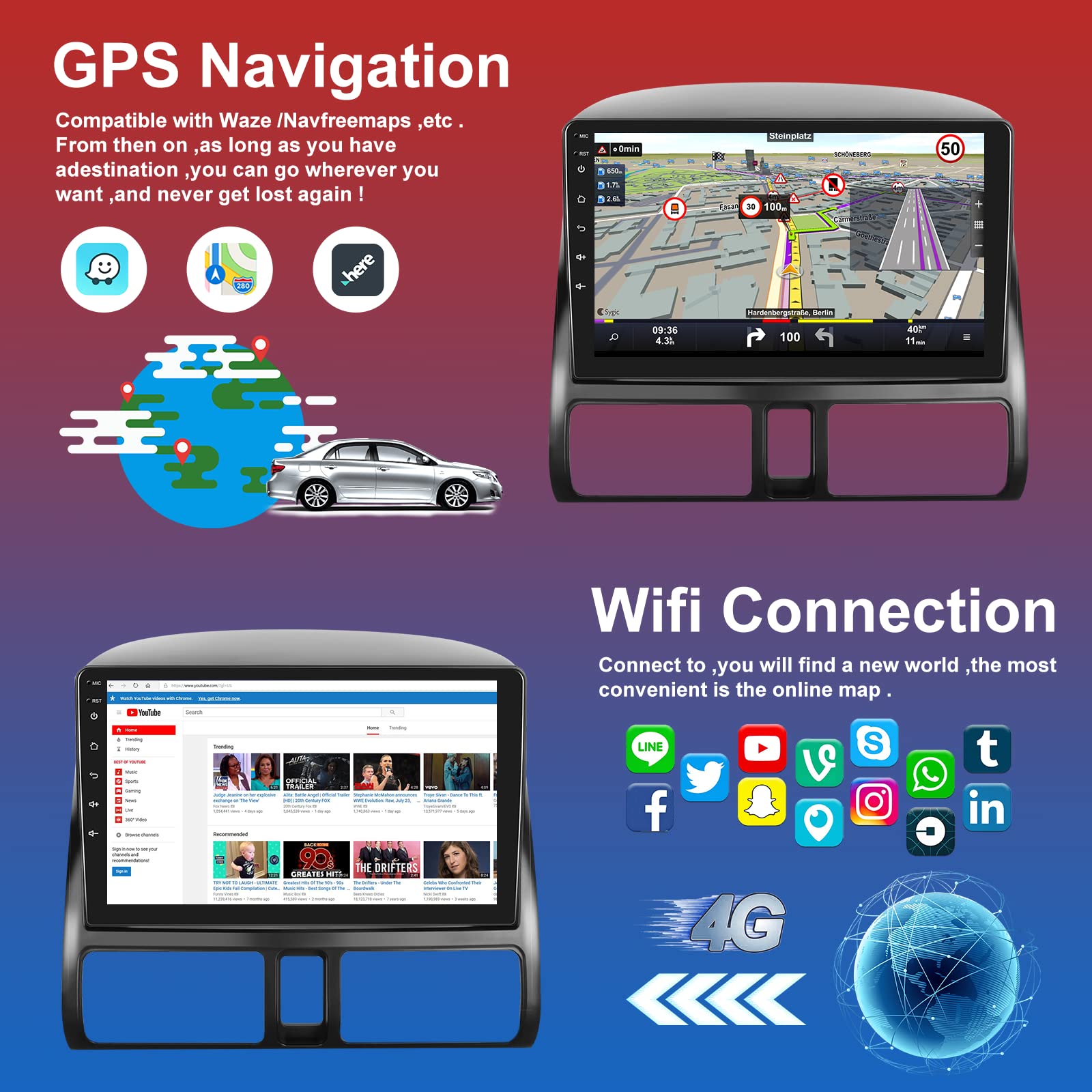 2+64GB Android 13 Car Stereo for Honda CRV 2002-2006 | 9