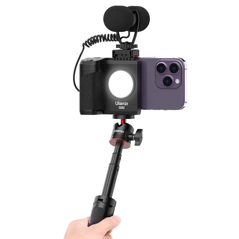 Ulanzi CG 02 Smartphone Camera Grip with Bluetooth & Fill Light 3282B - Perfect for Vlogging, Live Streaming & Content Creation