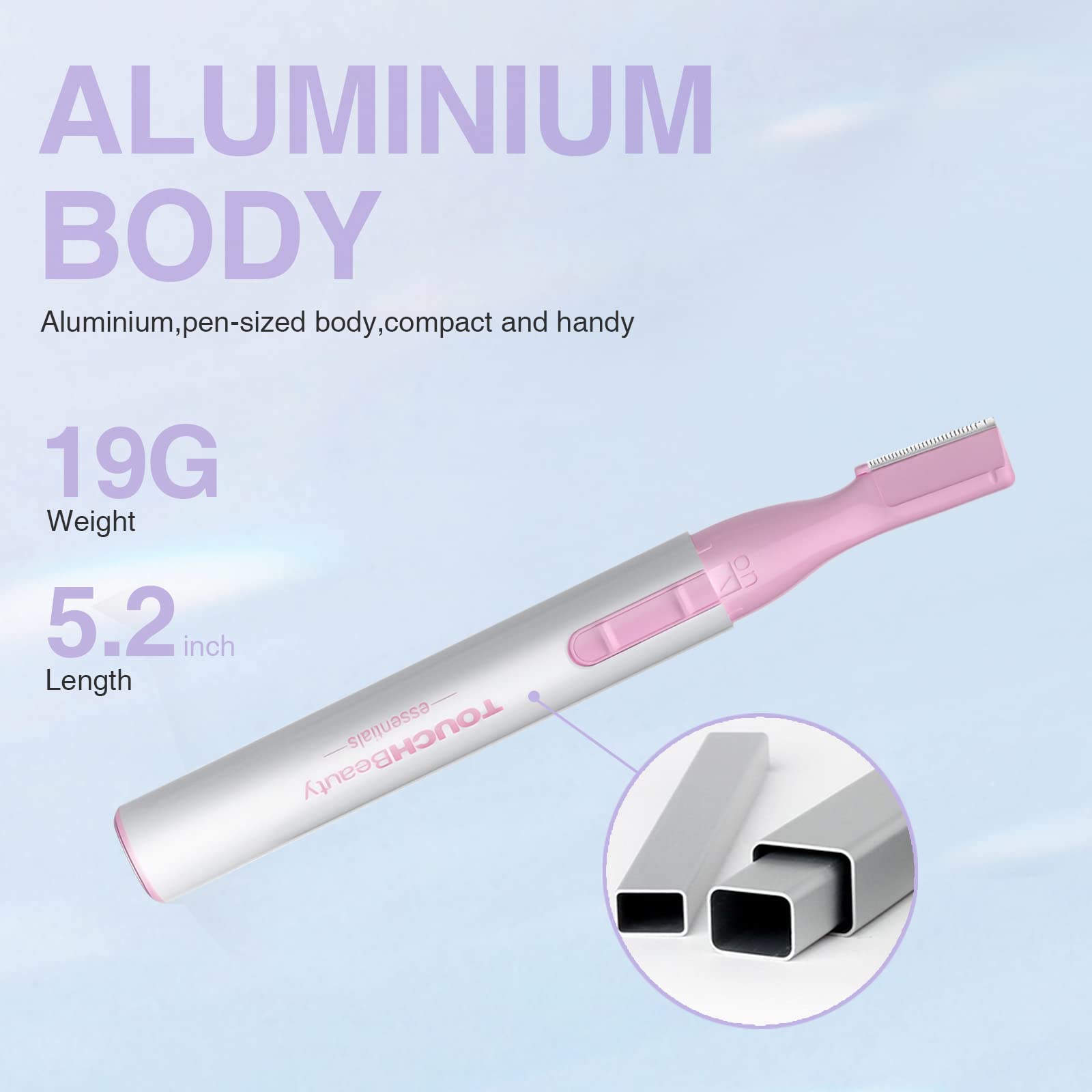 TOUCHBeauty Battery-Powered Eyebrow Trimmer with Comb - Painless Facial Hair Remover for Eyebrows, Neckline, Nose & Ears | Perfect for Home Grooming, Travel & Quick Touch-Ups