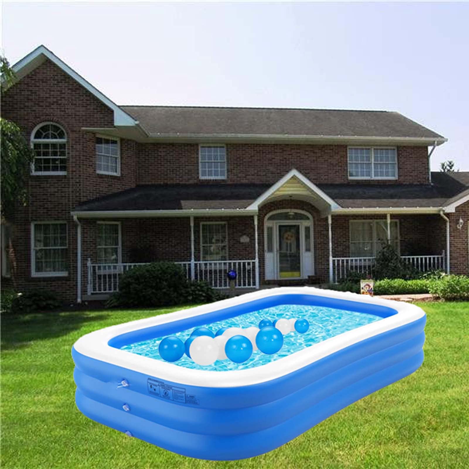 **Large Inflatable Swimming Pool for Kids & Adults - 83x53x24 Inch Family Size, Thickened Blow Up Above Ground Pool, Outdoor Backyard Water Play for Summer Fun**    *(Perfect for Backyard Parties, Family Relaxation, and Kids' Water Play in Summer)*