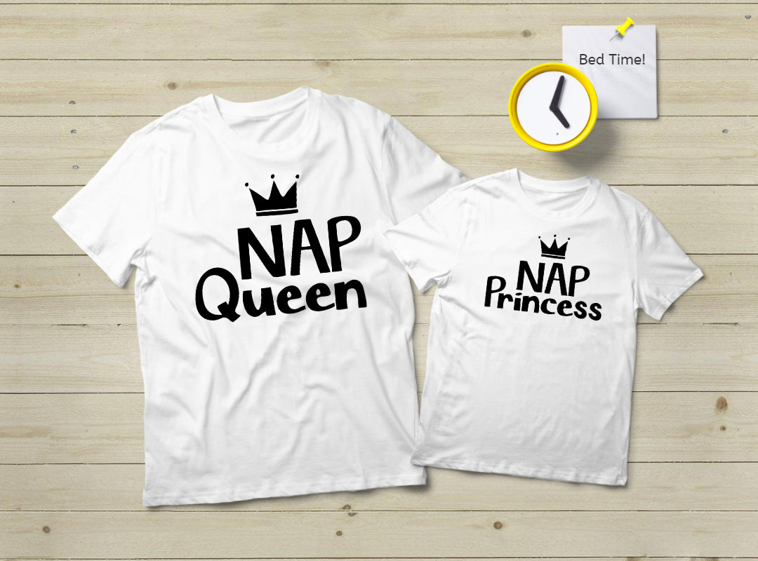 Mom and Baby Matching Outfits - Nap Queen & Princess Set | Cute Mother-Daughter Pajamas for Family Photos & Special Occasions