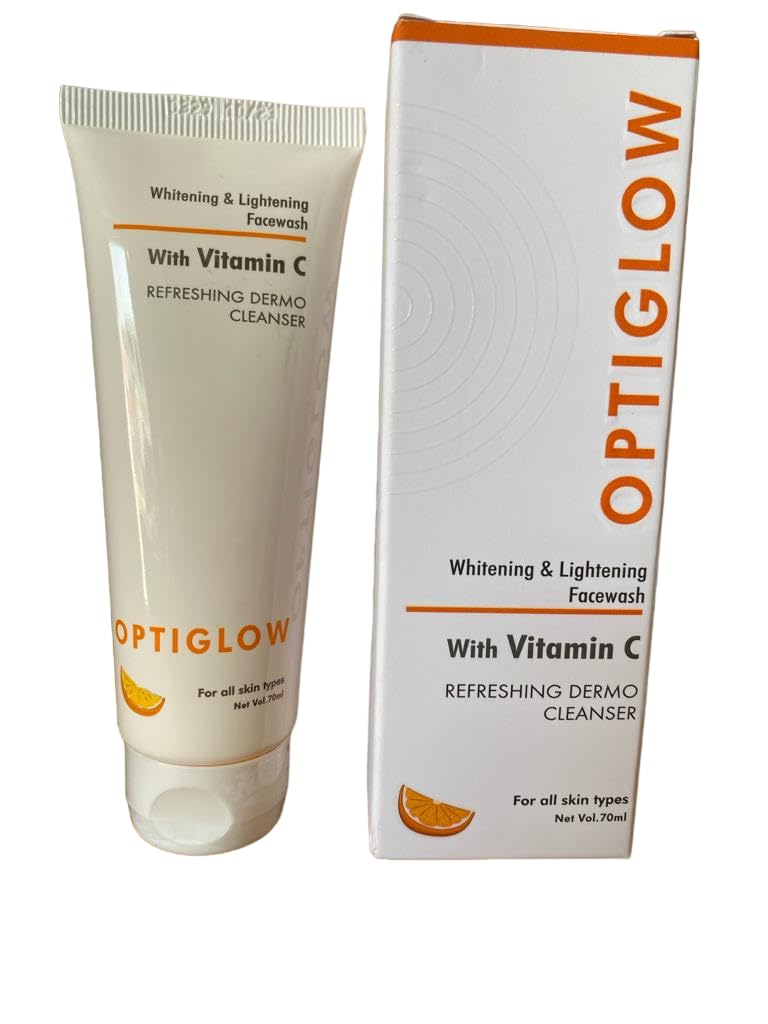 Optiglow Brightening Face Wash for Glowing Skin - 70ml | Skin Whitening & Lightening Cleanser for Even Tone & Radiance | Perfect for Daily Skincare Routine & Nighttime Regimen