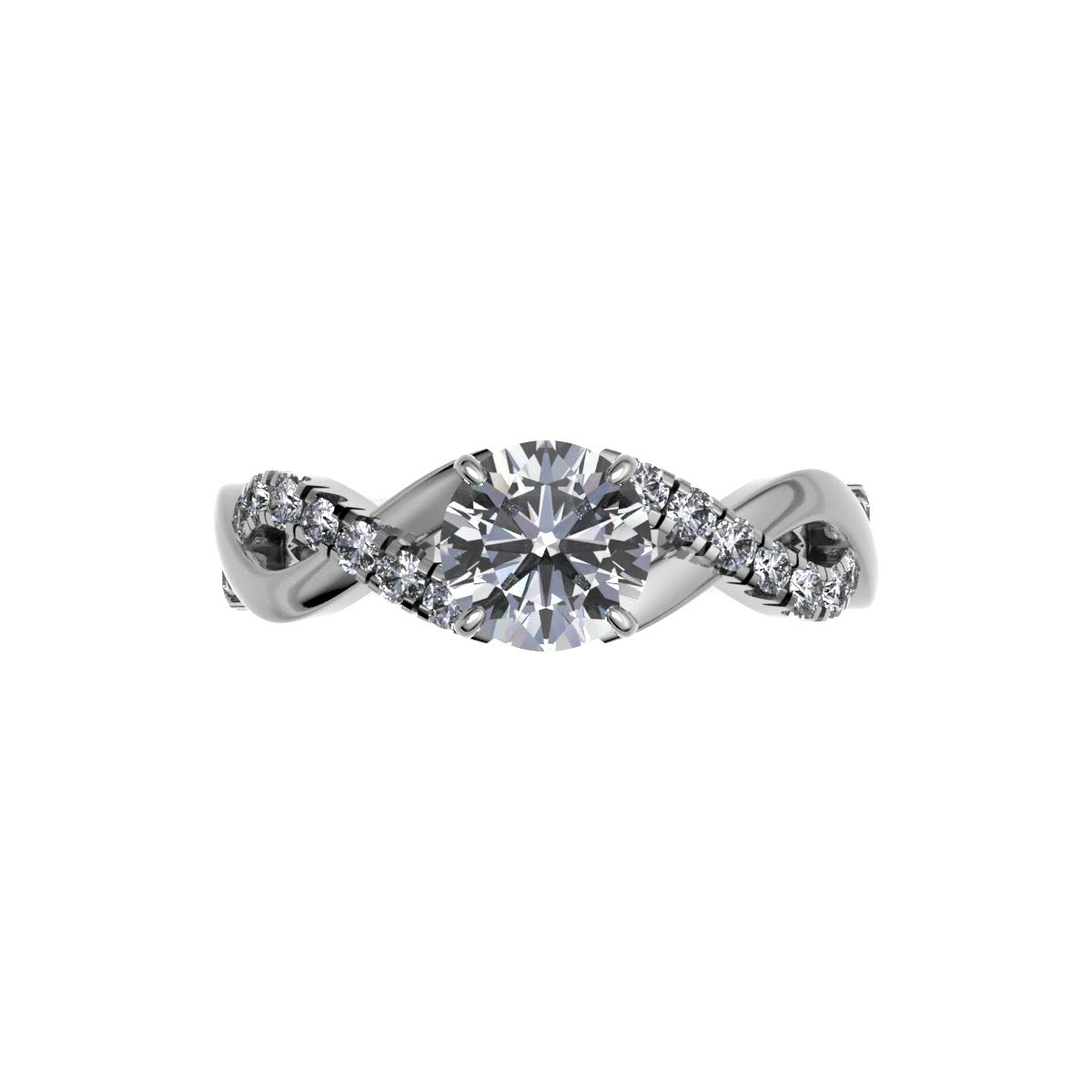 0.70cts Solitaire Diamond Engagement Ring 14K White Gold - 0.55cts Certified Center Diamond, Split Shank Setting, Infinity Wedding Band for Women (Color HI, Clarity I1/I2) - Perfect for Proposals, Anniversaries & Special Occasions