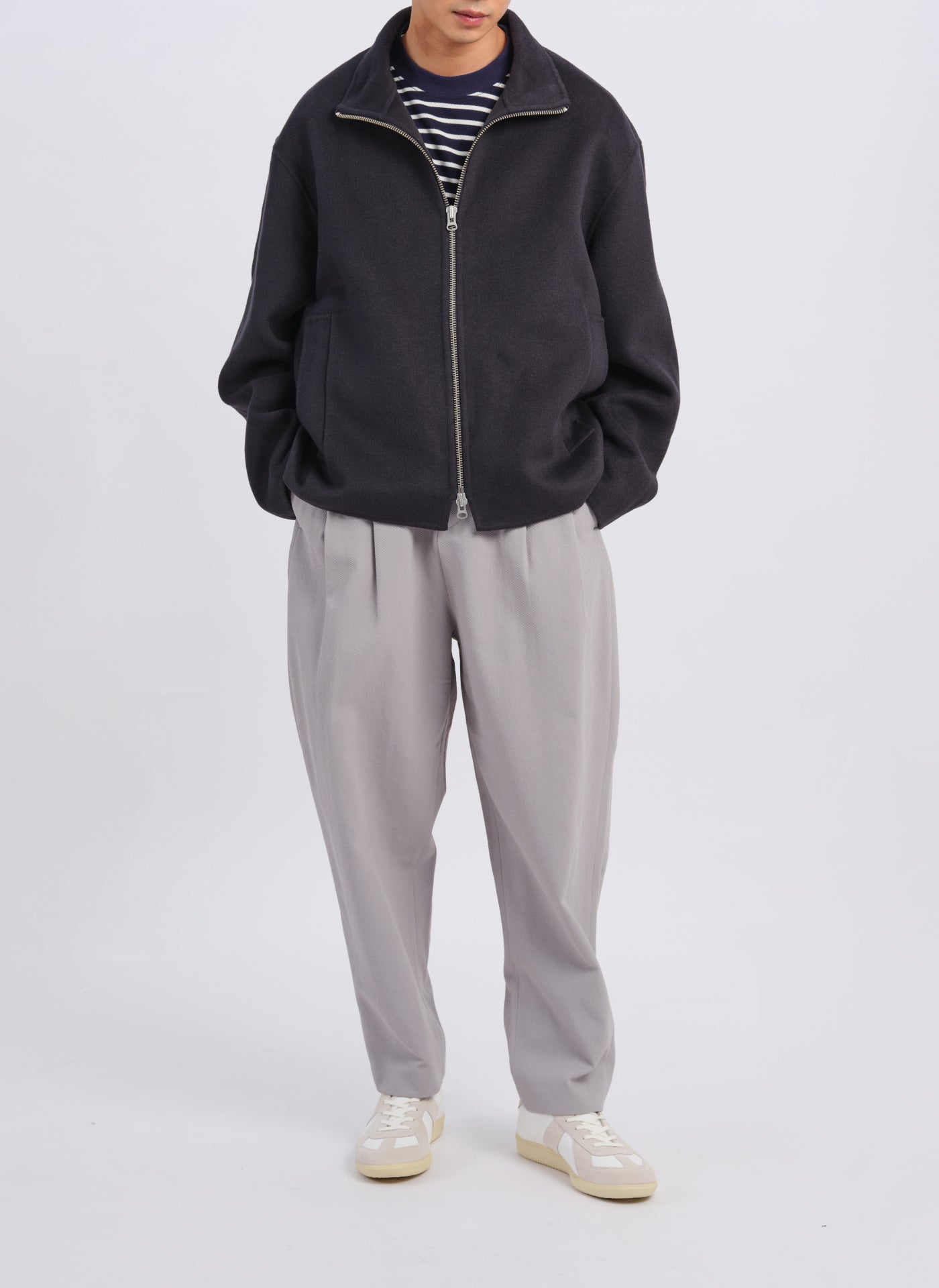 Premium W.R Wool Cashmere Stand Collar Jacket for Men & Women - Warm Winter Coat for Office, Travel & Outdoor Activities