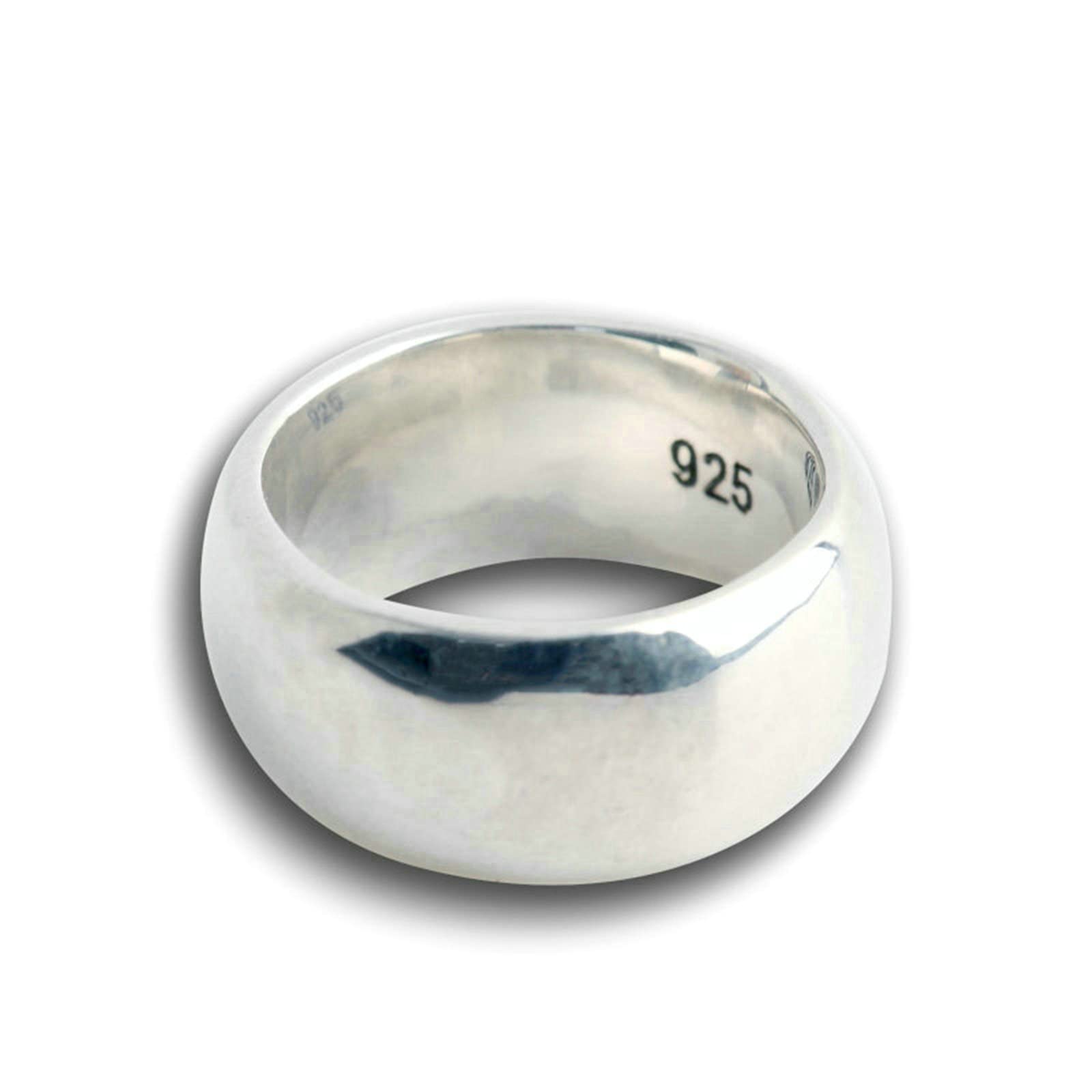 **Ayoiow Punk Rings for Men - 925 Sterling Silver Polished Wide Band Ring (9mm, Sizes L 1/2 to V 1/2) - Gothic, Rocker, and Biker Style Jewelry for Everyday Wear**