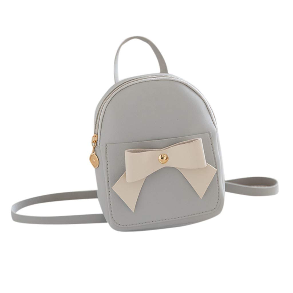 RUIVE Fashion Women's Small Leather Shoulder Backpack - Stylish Messenger Bag for Phone, Wallet & Essentials (Gray, 14x8x18cm) - Perfect for School, Travel & Daily Commute