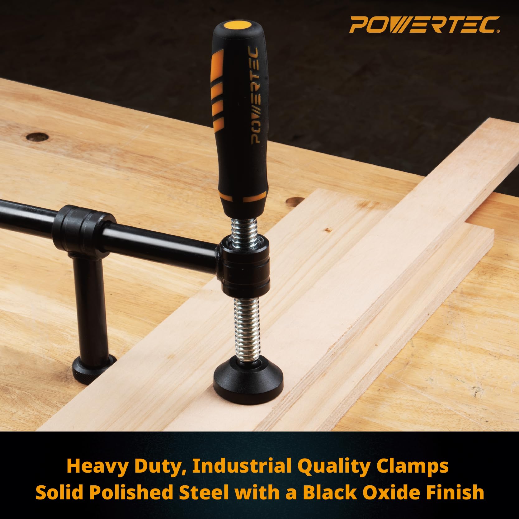 POWERTEC Adjustable Height Bench Dog Clamp for Woodworking - Vertical Screw Clamp Fits 3/4