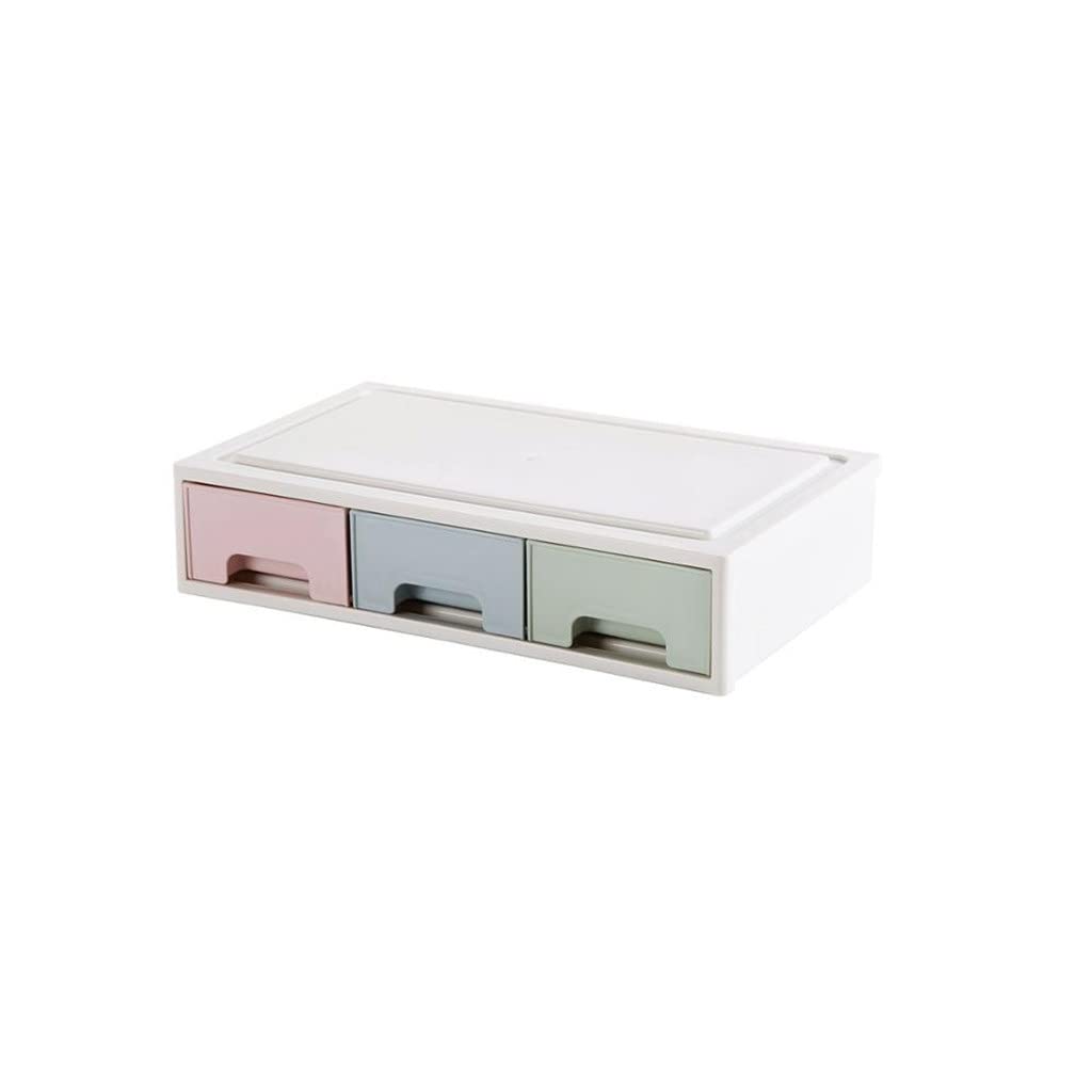 Walnut Desktop Drawer Storage Cabinet - 3-Tier Organizer for Office Supplies, Makeup, Jewelry & Cosmetics | Compact Multifunctional Storage Box for Home & Office Organization (Color: C)