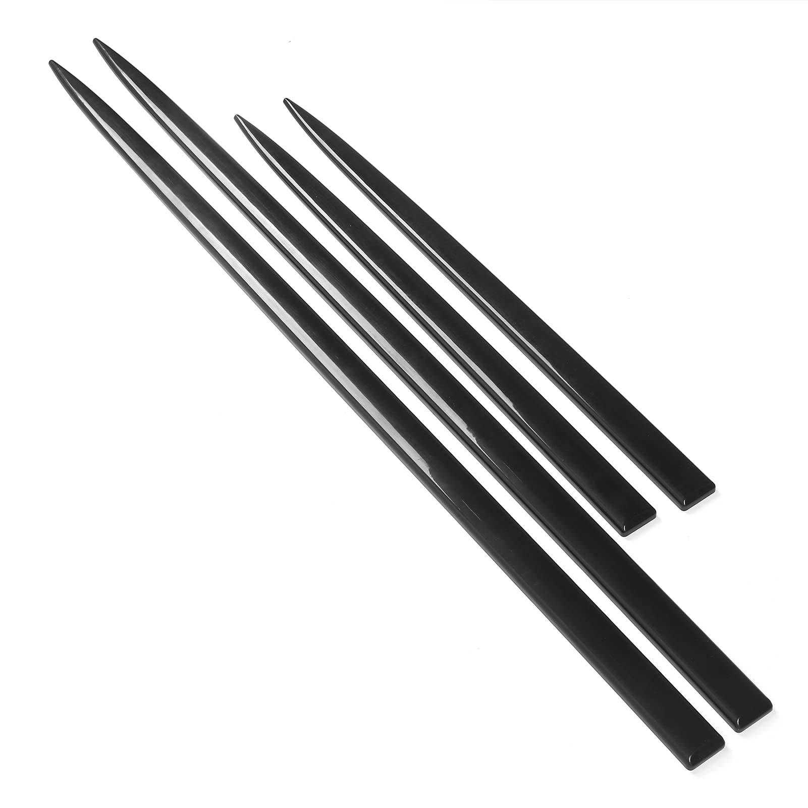 Universal 4Pcs Bright Black Car Body Side Trim - Auto Door Protector for Dents & Scratches | Perfect for Parking Lots, Garages & Daily Commute Protection