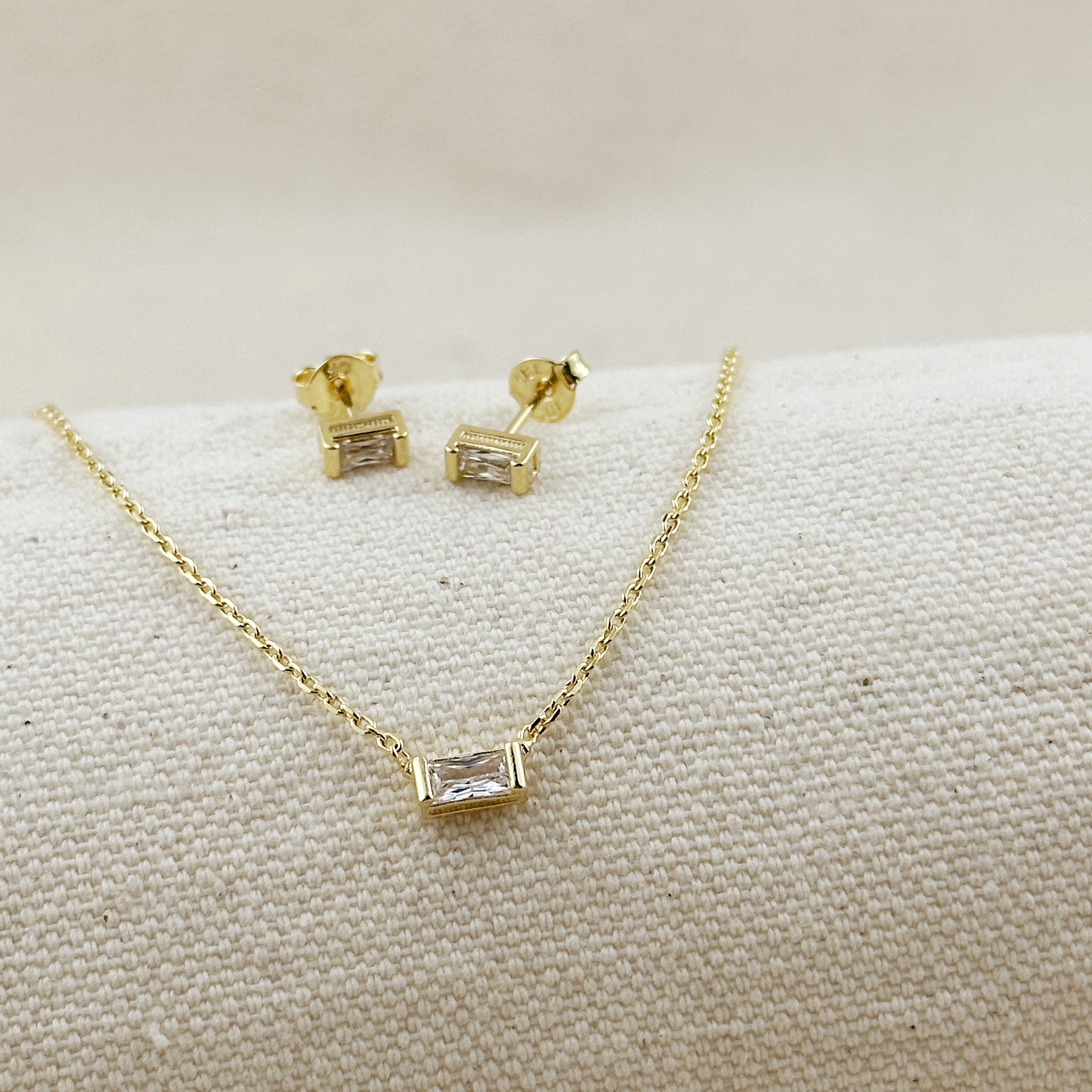 18k Gold Filled Birthstone Jewelry Set - Personalized Necklace & Earrings Gift for Women, Mom, Sister | Birthday, Anniversary, Mother's Day Celebration Present
