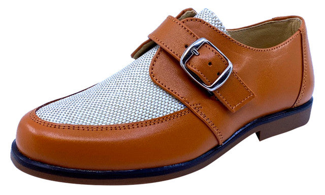 **Boys & Girls Leather Tan Dress Shoes - Stylish Formal Footwear for School, Weddings & Special Occasions**