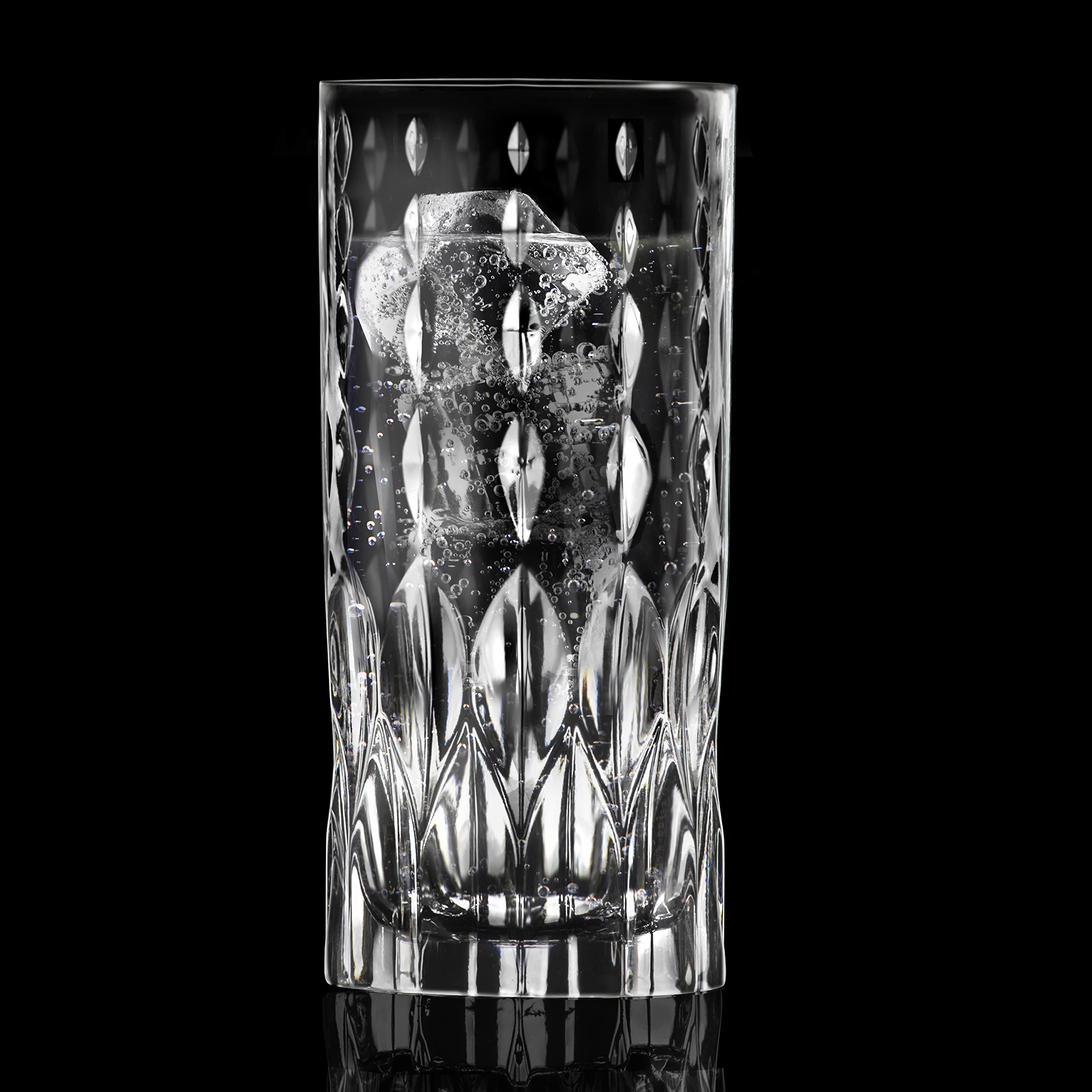 Elegant Modern Italian Crystal Glass Set - Marilyn 6-Piece Highball Glasses for Cocktails, Whiskey, and Entertaining | Perfect for Parties, Weddings, and Home Bar Decor