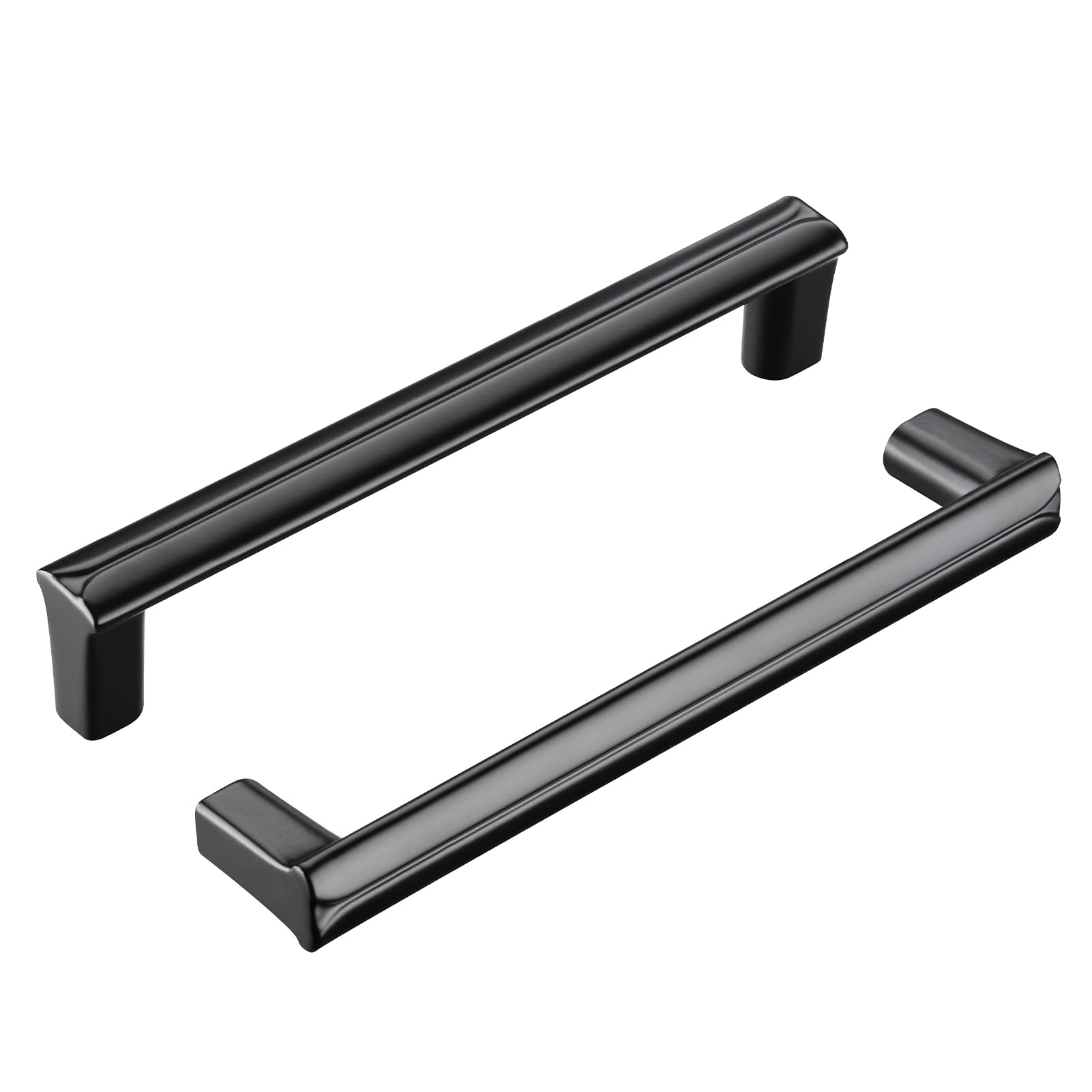 10 Pack Matte Black Cabinet Handles - 5-3/4 Inch Length (5 Inch Hole Spacing) Heavy Duty Kitchen Cabinet Pulls & Drawer Handles - Perfect for Modern Home, Office & RV Cabinets