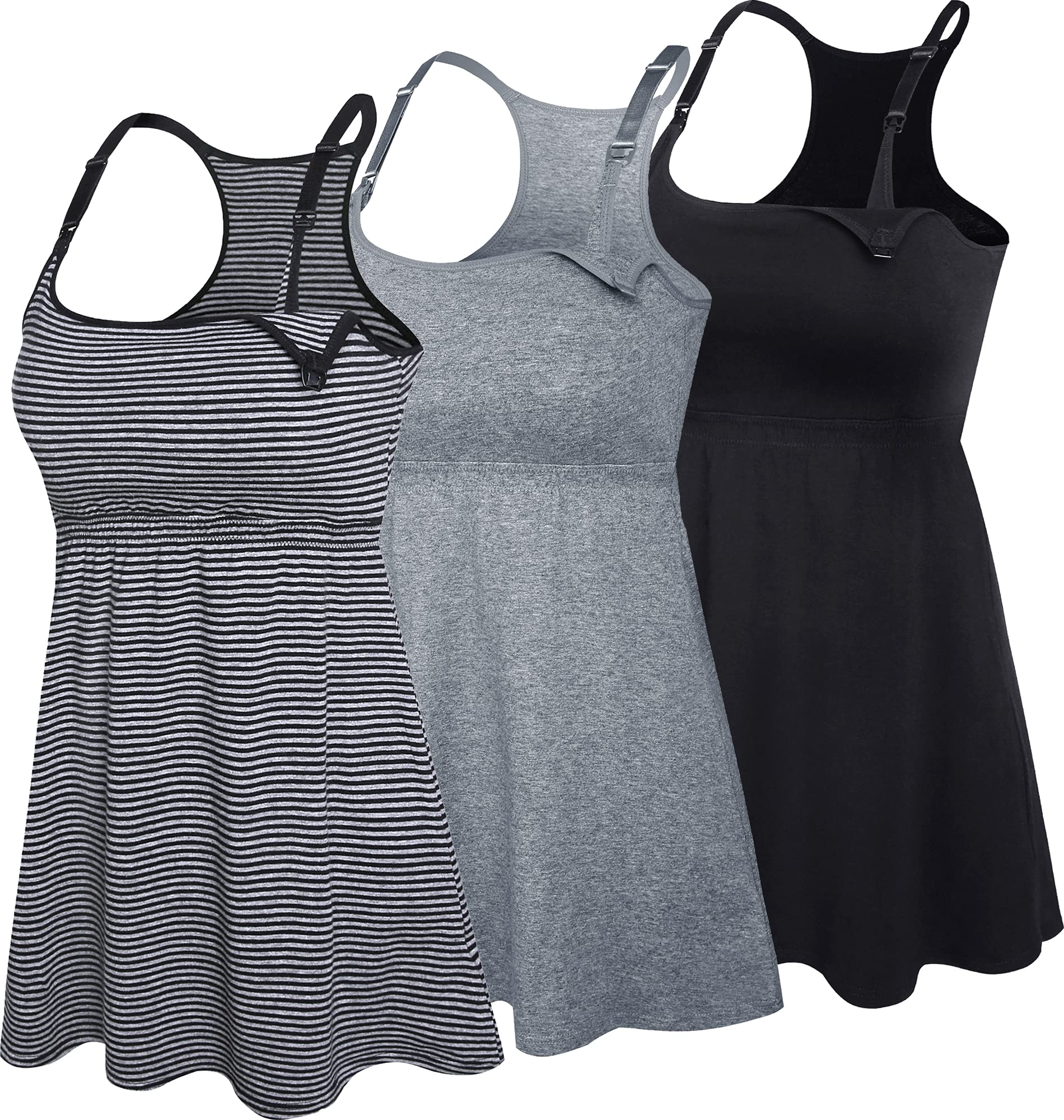 Soft Cotton Nursing Tank Top with Built-in Shelf Bra - Comfortable Maternity Cami for Breastfeeding & Pregnancy - Perfect for Nursing, Lounging & Everyday Wear