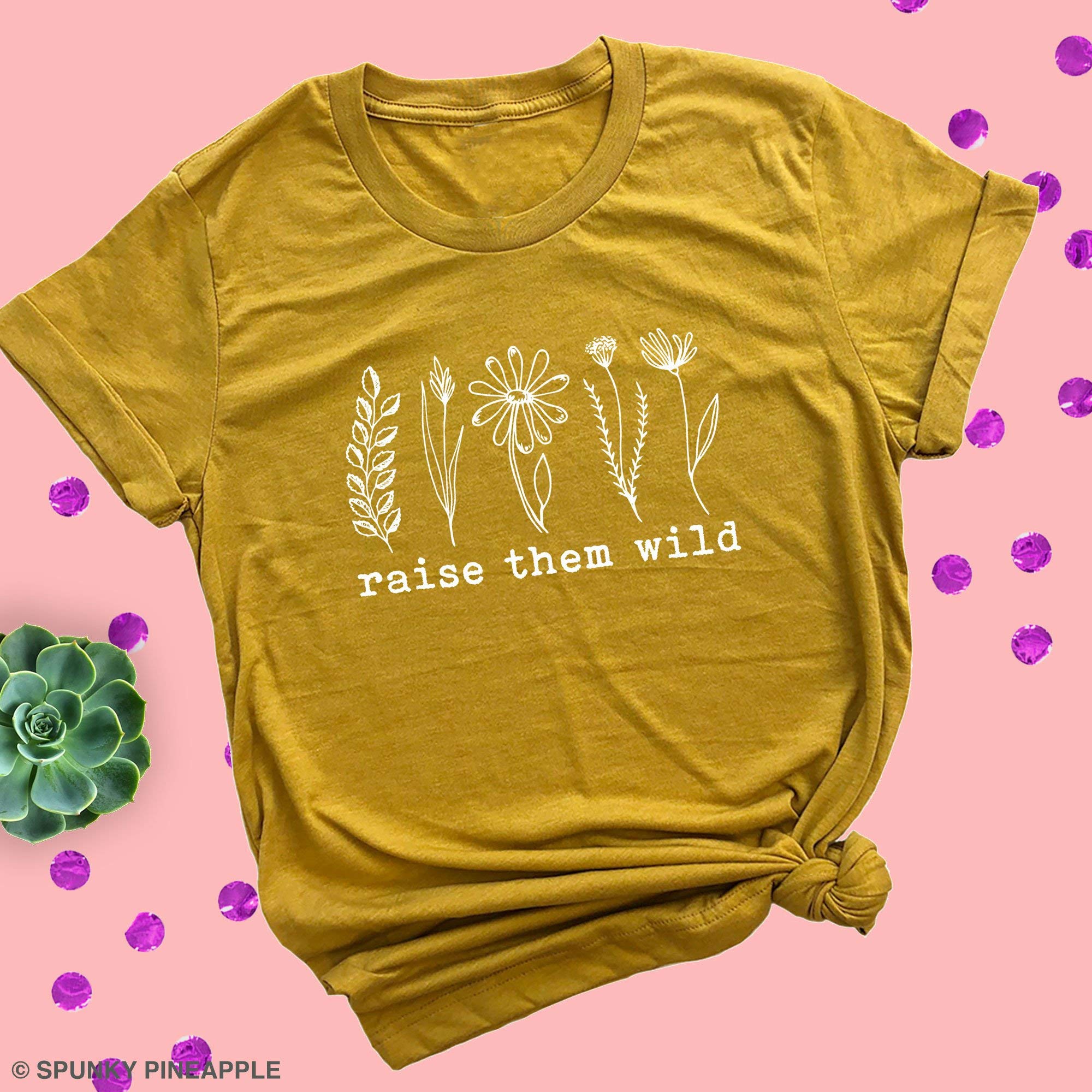 Raise Them Wild Mom Plants Premium Unisex T-Shirt - Comfortable Cotton Tee for Nature Lovers, Outdoor Adventures & Family Activities