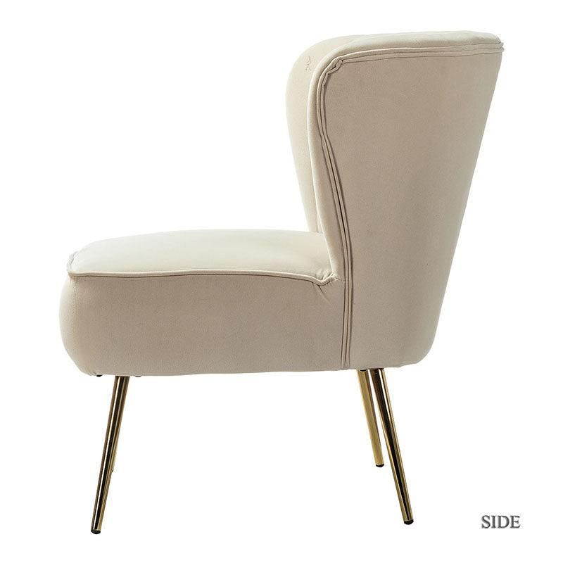 Lola Velvet Side Chair - Modern Upholstered Accent Chair for Living Room, Bedroom & Office - Soft Velvet Fabric with Sturdy Wooden Legs - Perfect for Dining, Lounge & Home Decor