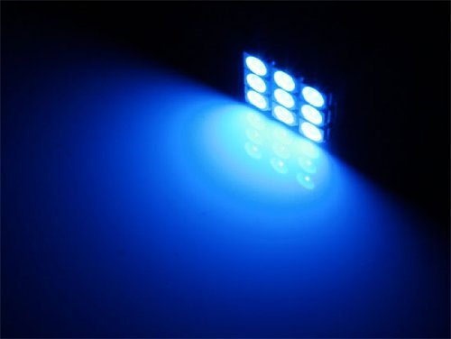iJDMTOY 9-SMD LED Bulbs 168 194 2825 W5W T10 - Ultra Blue Replacement Lights for Car License Plate, Parking, Side Door & Interior Lights - Perfect for Night Driving and Vehicle Customization