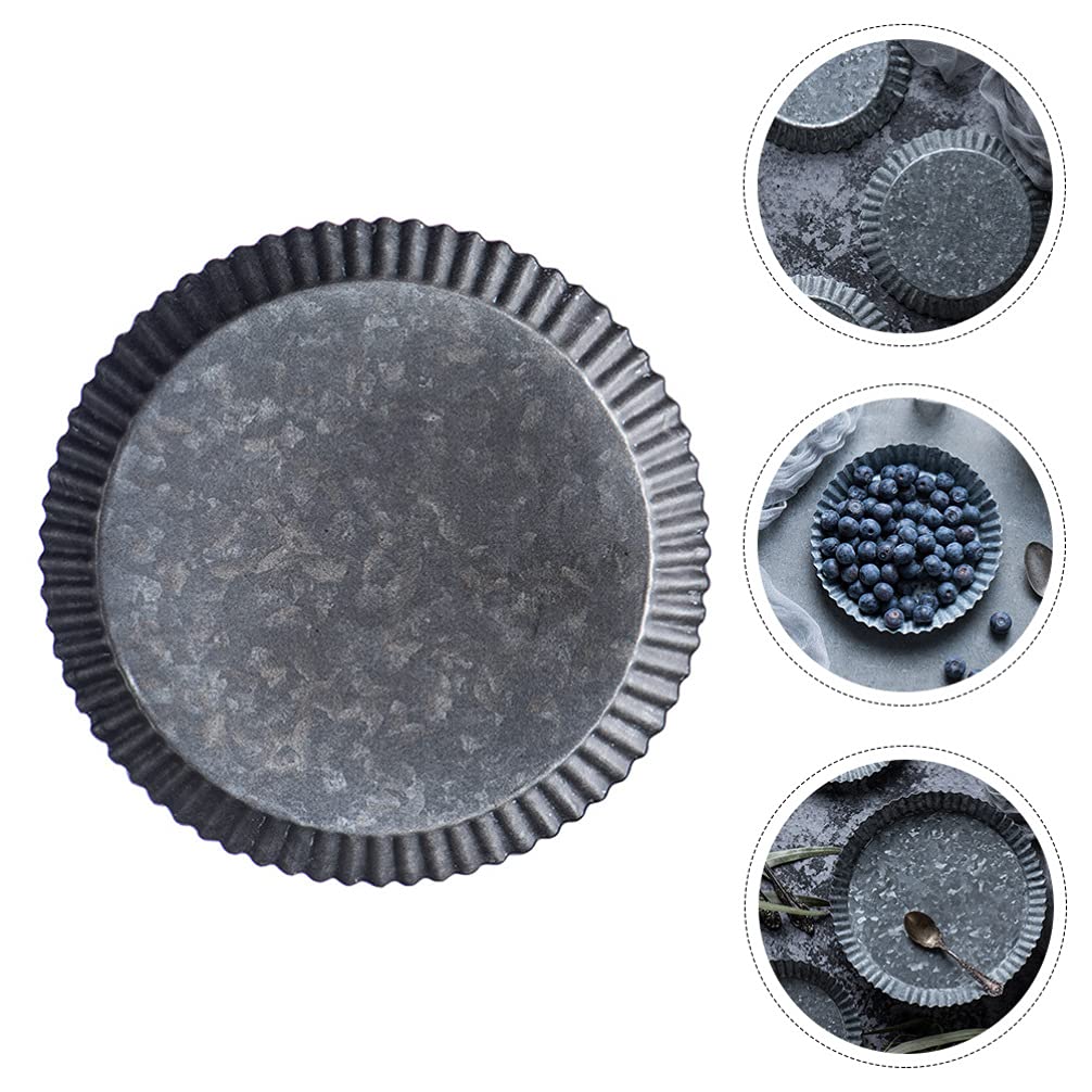 Cabilock Round Metal Storage Tray - Silver Iron Organizer for Jewelry, Keys & Office Supplies | Stylish Home & Office Desk Decor