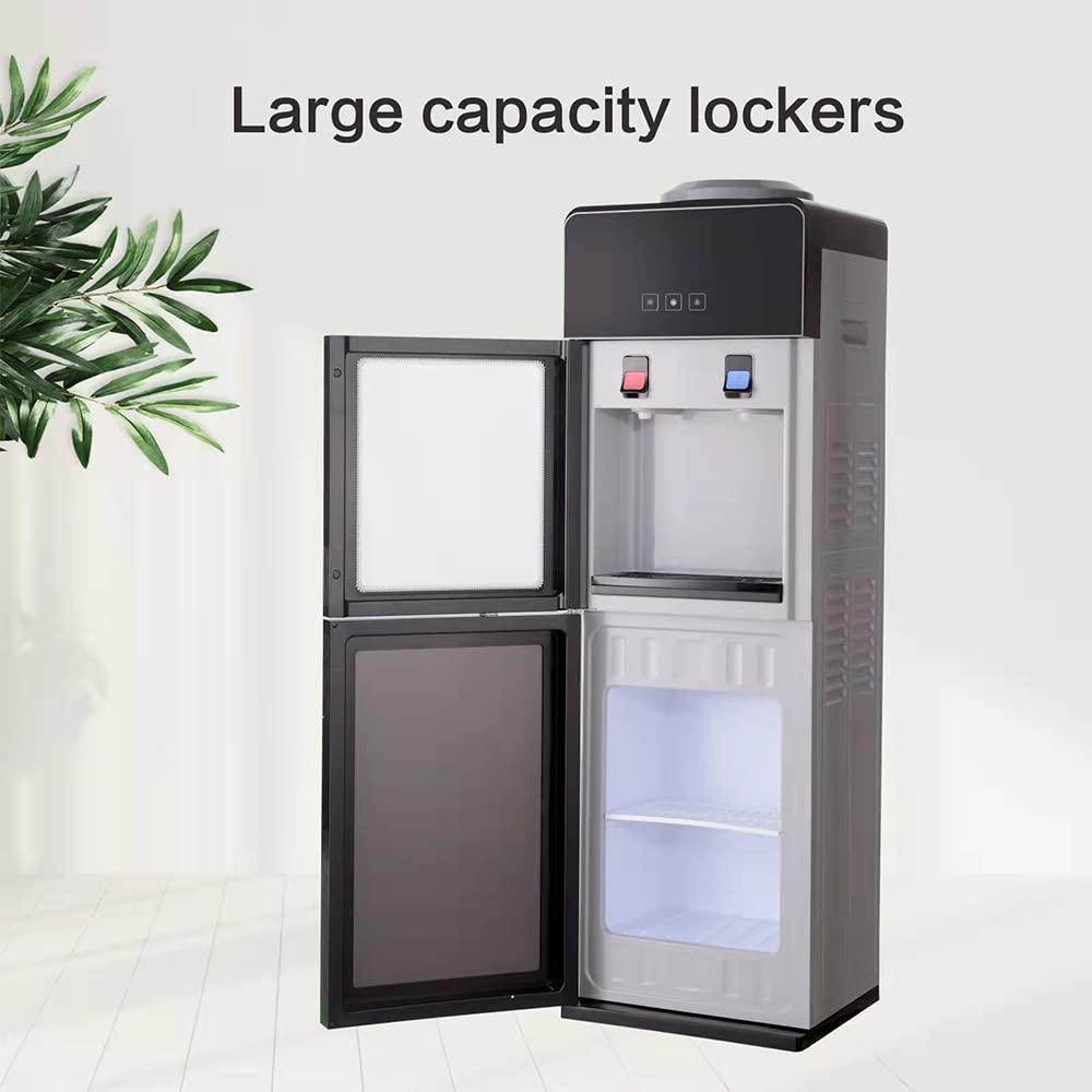 Top Loading Water Cooler Dispenser with Refrigerating Compressor | Hot & Cold Water (41-48℉) | Holds 3 & 5 Gallon Bottles | Perfect for Home, Office, Kitchen, Gym & Waiting Rooms
