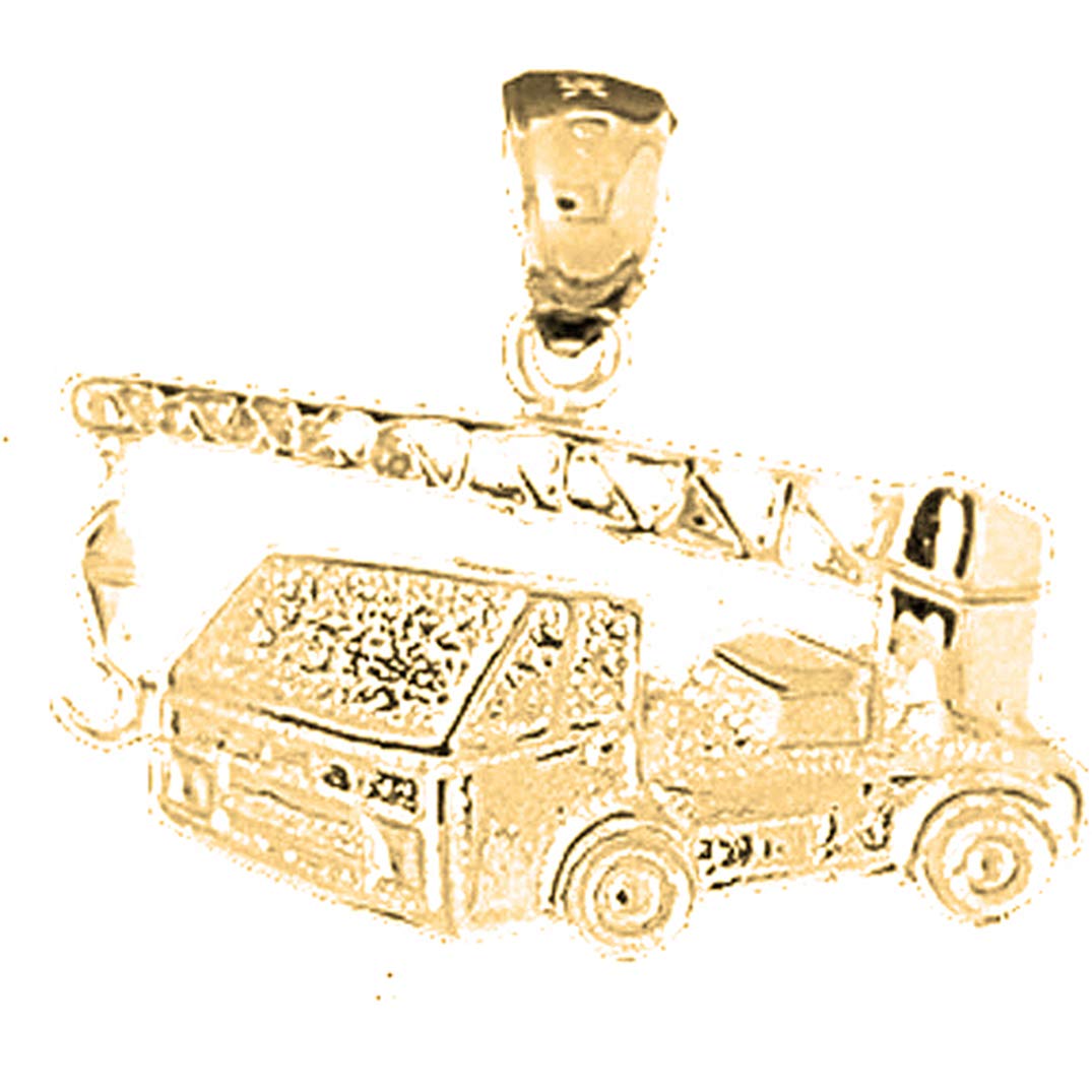 14K Yellow Gold-Plated 925 Silver Truck Pendant Necklace for Men - Durable & Stylish Jewelry Gift for Truck Lovers - Perfect for Casual Wear, Road Trips & Everyday Accessories