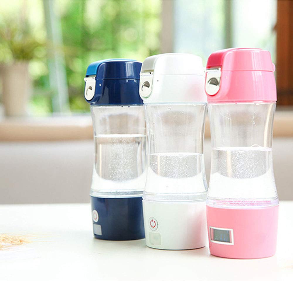 Portable Alkaline Hydrogen Water Bottle with Rapid Ionizer - 3 Minutes to Generate 1000PPB High Concentration, Removes Ozone & Chlorine (300ml) - Perfect for Travel, Gym, and Outdoor Hydration