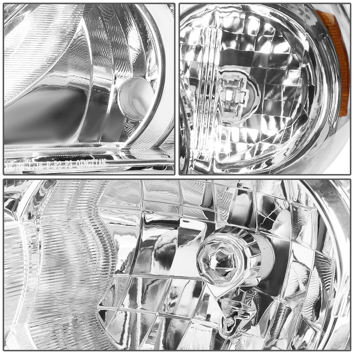 Auto Dynasty Headlight Assembly Replacement for 2011-2013 Toyota Corolla Sedan - Driver & Passenger Side Headlamps with Signal Lights & Chrome Housing Amber Corner - Perfect for Night Driving, Foggy Conditions & Vehicle Restoration