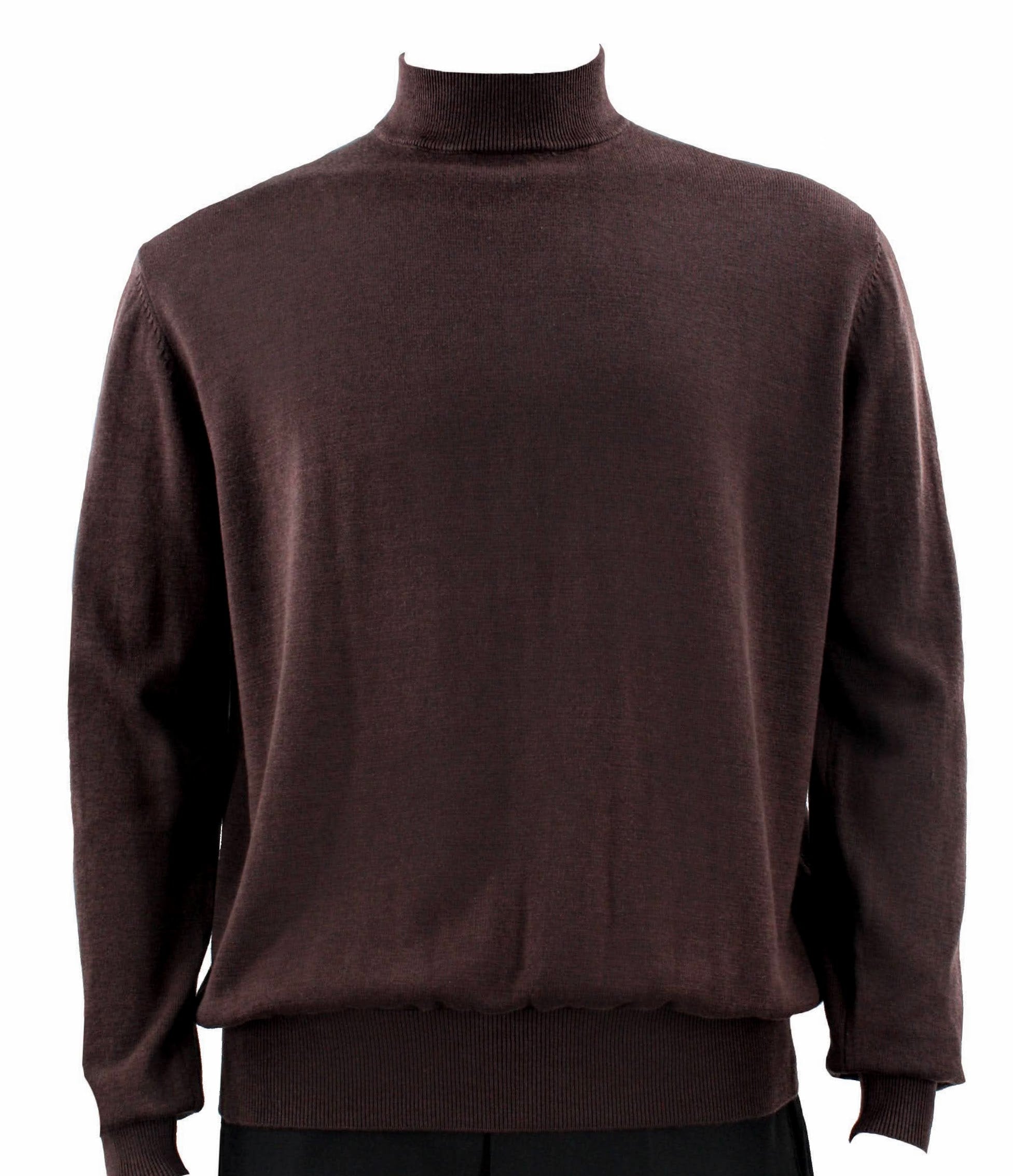 Bassiri Long Sleeve Mock Neck Brown Sweater 630 | Warm Winter Pullover for Men & Women | Perfect for Office, Date Night & Casual Outfits
