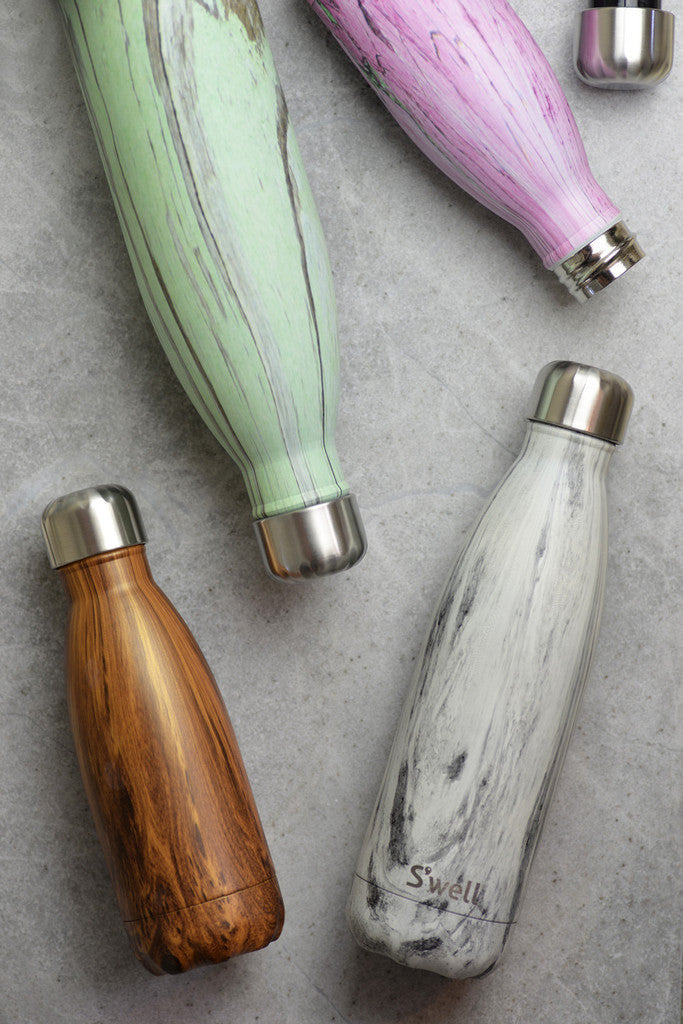 S'well Wood Insulated Water Bottle 9oz (266mL) - Leakproof & Eco-Friendly Stainless Steel Travel Tumbler for Hot & Cold Drinks - Perfect for Hiking, Office, Gym & Outdoor Activities