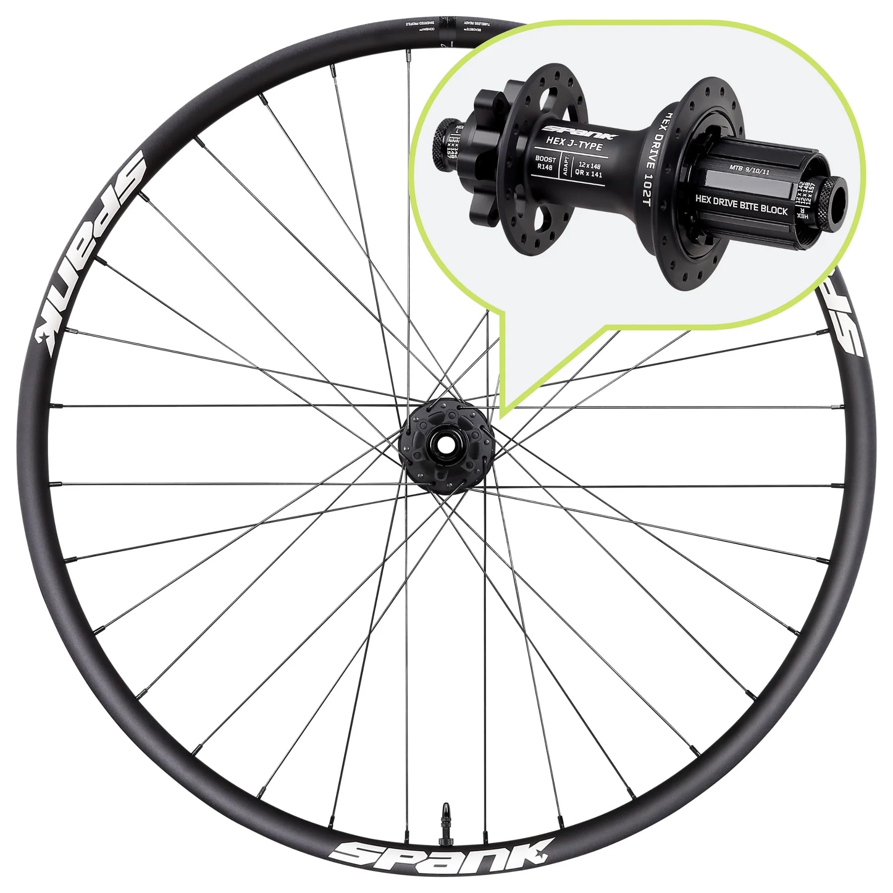 Spank Spike Race 33 Rear Wheel - Lightweight MTB Rear Wheel for Trail & Enduro Biking - Perfect for Mountain Bike Upgrades and Off-Road Cycling Adventures