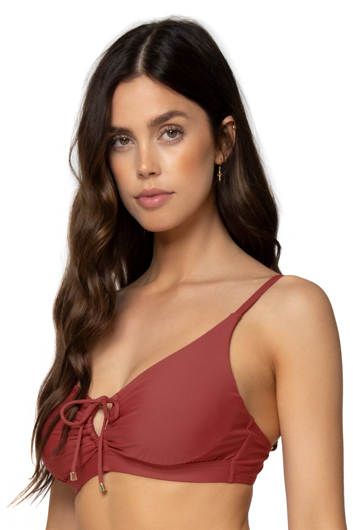 Kauai Keyhole Neckline Dress - Tuscan Red Flowy Maxi Dress for Women | Beach Wedding, Vacation, Summer Party Outfit