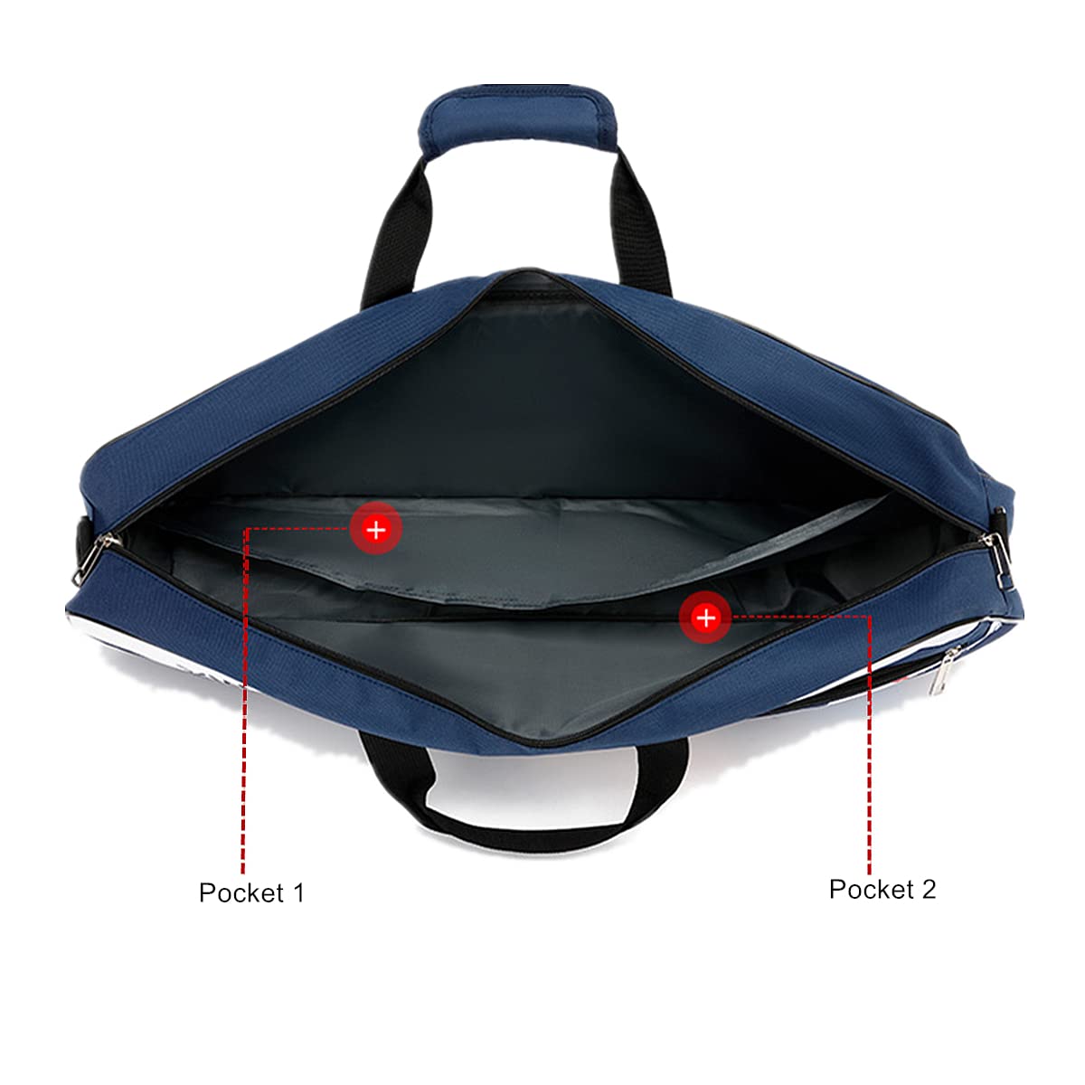 UNISTRENGH 3-Racket Tennis Bag with Adjustable & Detachable Shoulder Strap - Lightweight Waterproof Racquet Holder for Tennis & Badminton - Perfect for Court, Gym & Travel