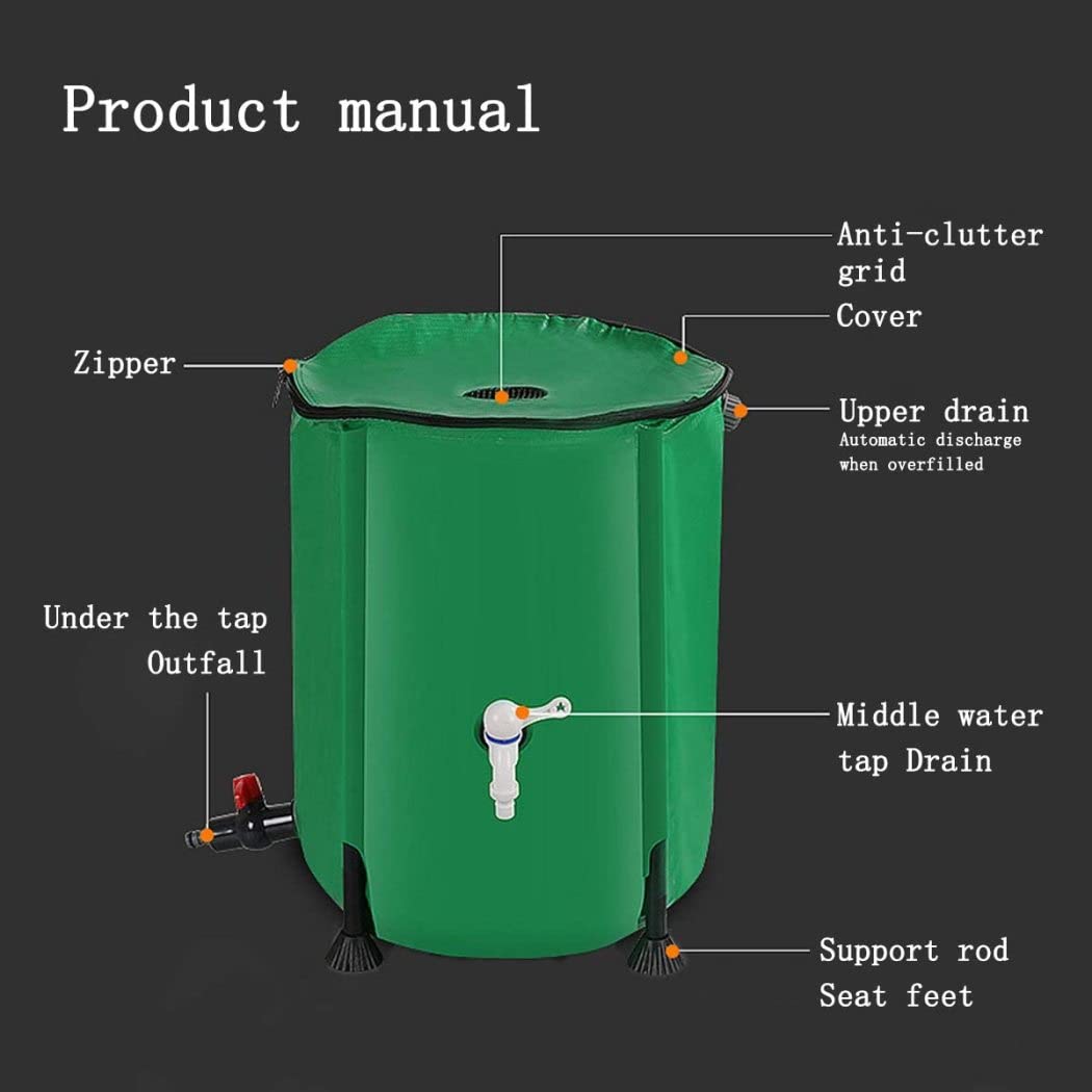 Collapsible 100 Gallon Water Storage Tank - Portable Garden Water Barrel for Drought-Resistant Gardening, Farming & Emergency Use - Black (380L/70 x 98cm) - Ideal for Outdoor Irrigation, Livestock Watering & Disaster Preparedness