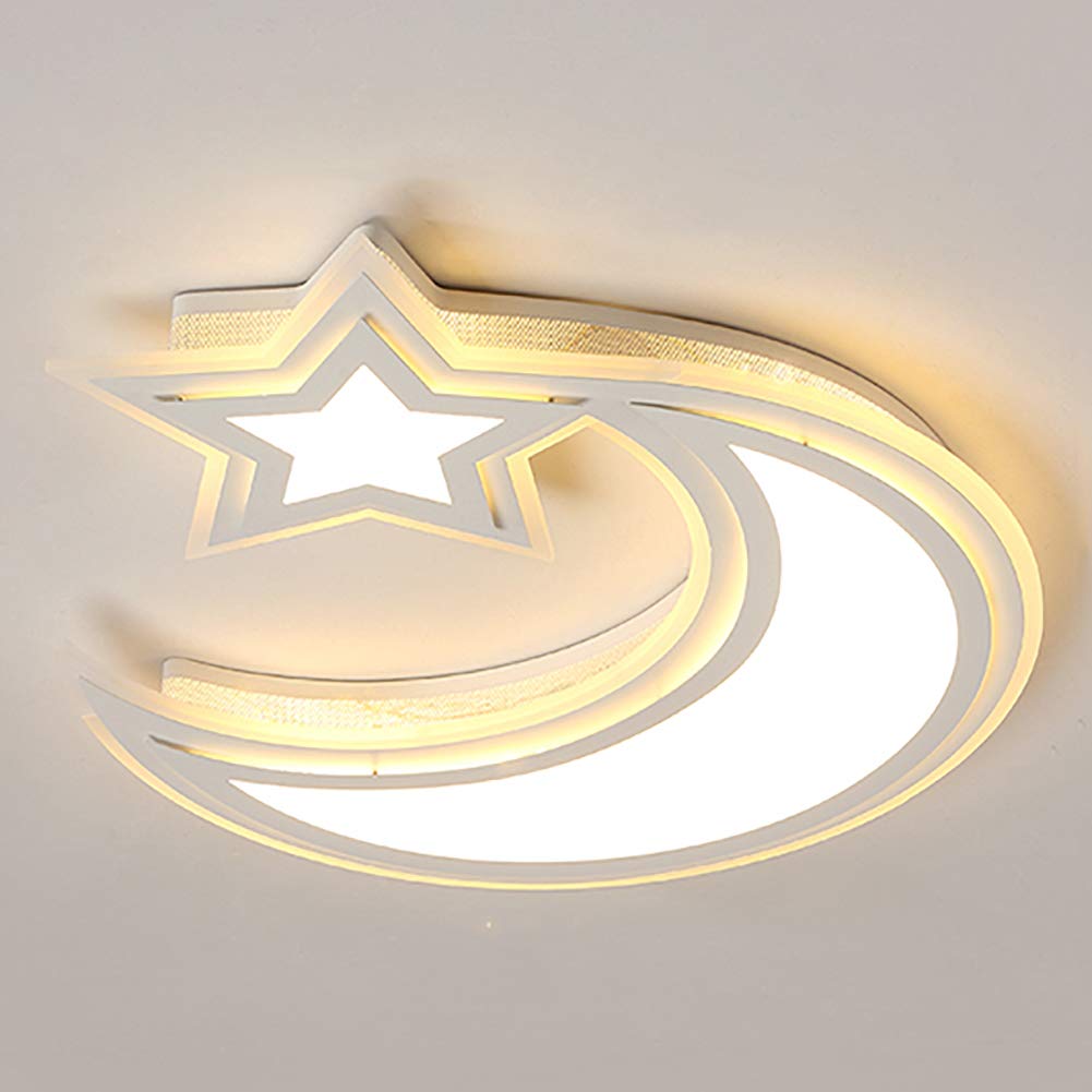 LED Kids Room Ceiling Light - Star & Moon Cartoon Night Light for Boys & Girls Bedroom - Warm White Nursery Lamp for Baby & Children's Room Decor - Perfect for Bedtime Stories & Relaxation