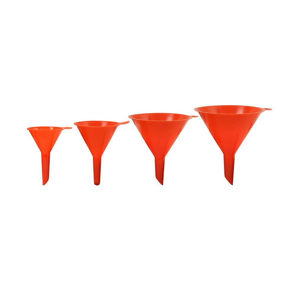 4-Piece Plastic Funnel Set - Durable Kitchen & Automotive Funnel Kit for Cooking, Oil Changes, DIY Projects & Home Use