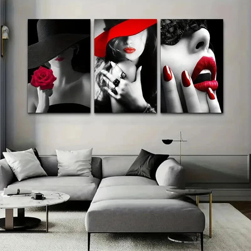 3-Piece Beautiful Cool Sexy Actress Metal Wall Art Prints - Ready to Hang, Home & Office Decor, Perfect for Living Room, Bedroom, or Gift Idea