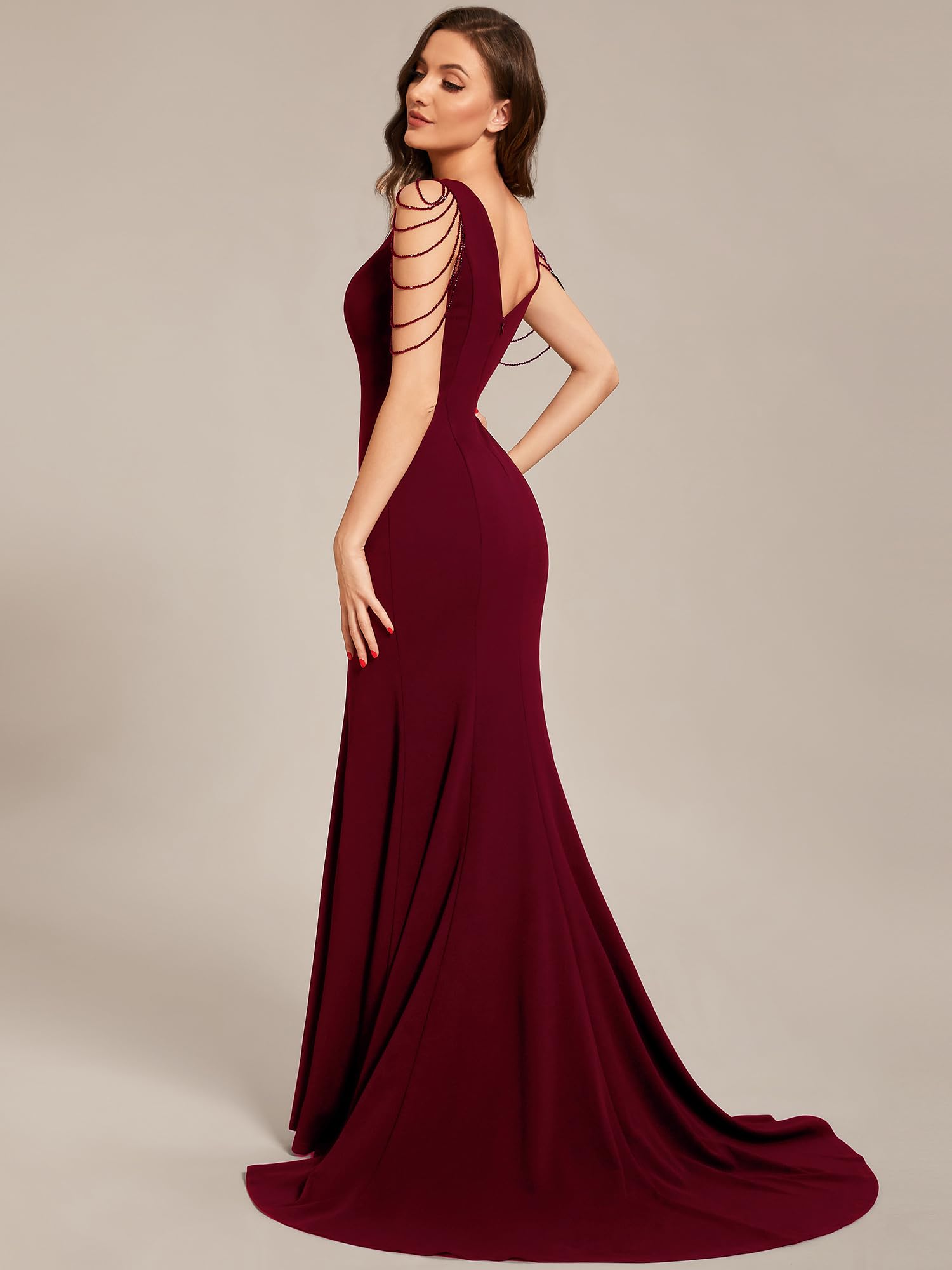 Ever-Pretty Women's Elegant V-Neck Sleeveless Bodycon Split Maxi Evening Dress 01670 - Perfect for Prom, Cocktail Party, Wedding Guest & Formal Occasions