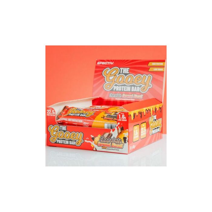 Efectiv The Gooey Protein Bar - 12 Pack (65g Each) | High Protein Snack for Energy, Workout Recovery & On-the-Go Nutrition | Perfect for Gym, Hiking & Busy Lifestyles