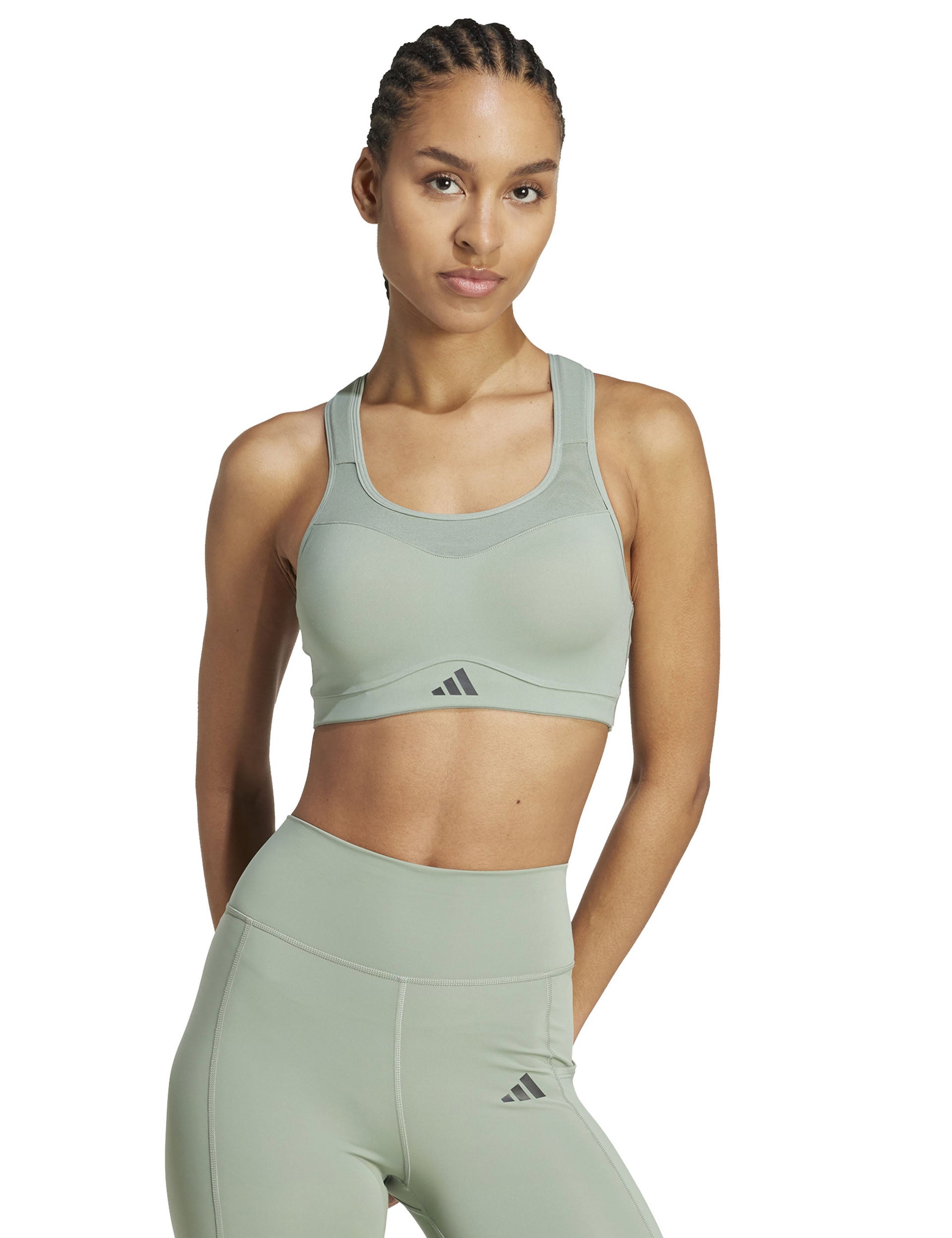 TLRD Impact Training High Support Sports Bra for Women - Silver Green | Wire-Free Workout Bra for Running, Yoga & Gym | Moisture-Wicking Activewear