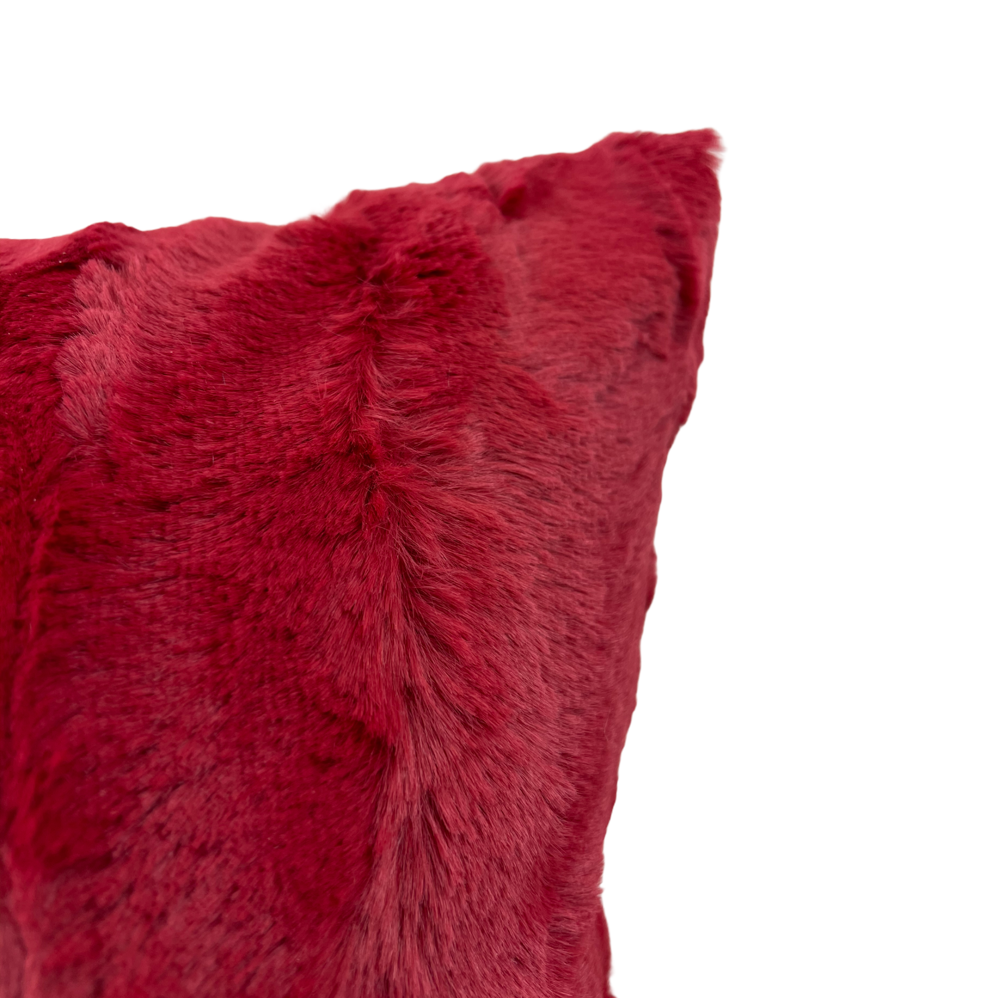 Willow Cranberry Faux Fur Throw Pillow 17x17 - Soft Decorative Cushion for Sofa, Bed & Home Decor